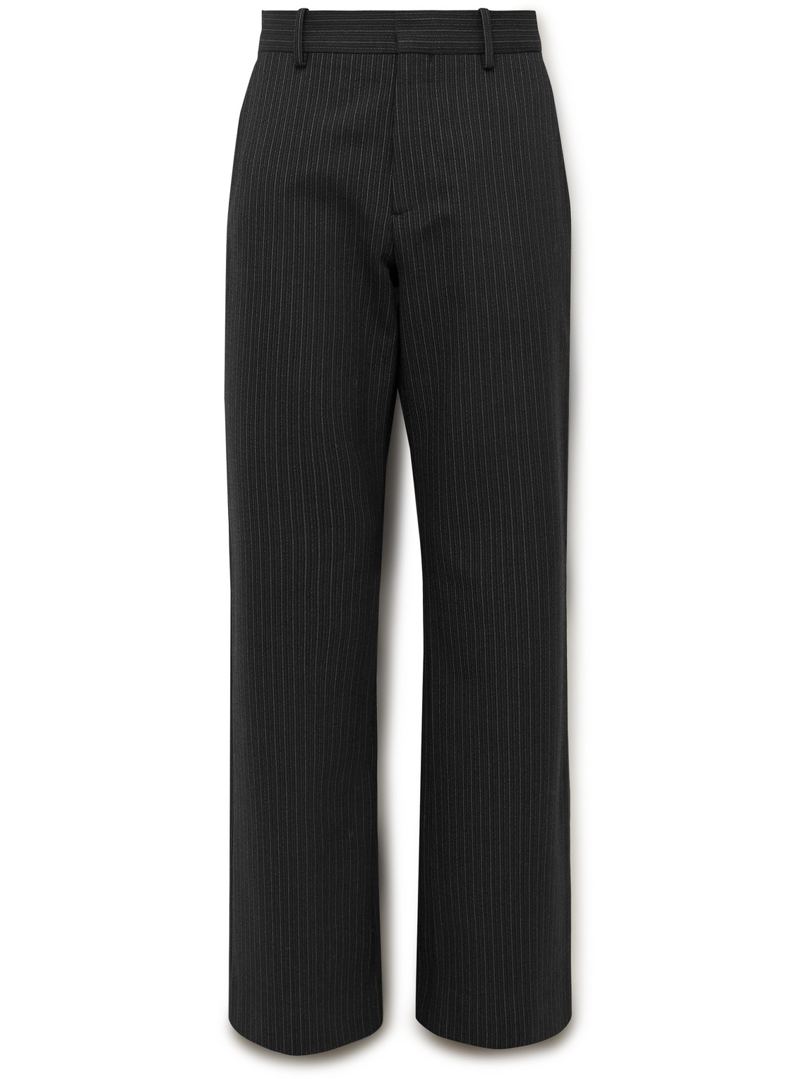 Acne Studios Palvin Straight-leg Pinstriped Wool-blend Trousers In Black