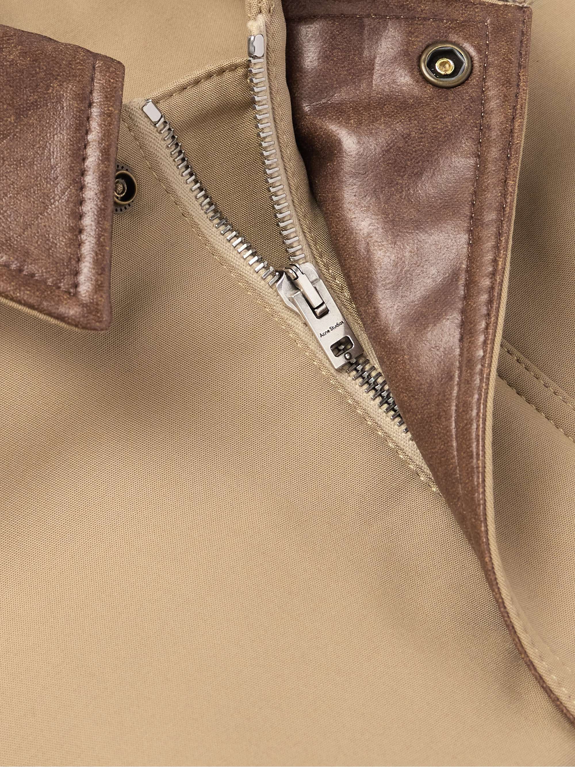 ACNE STUDIOS Leather-Trimmed Organic Cotton-Twill Jacket for