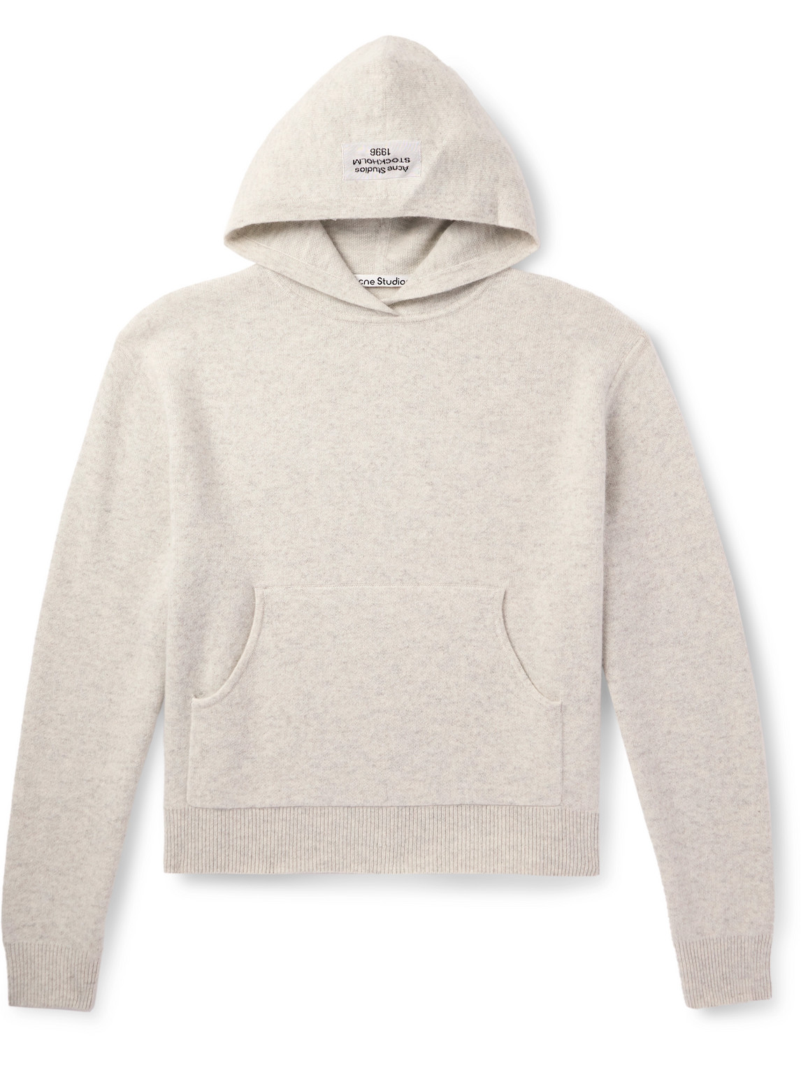 Acne Studios Logo-appliquéd Cashmere-blend Hoodie In Grey