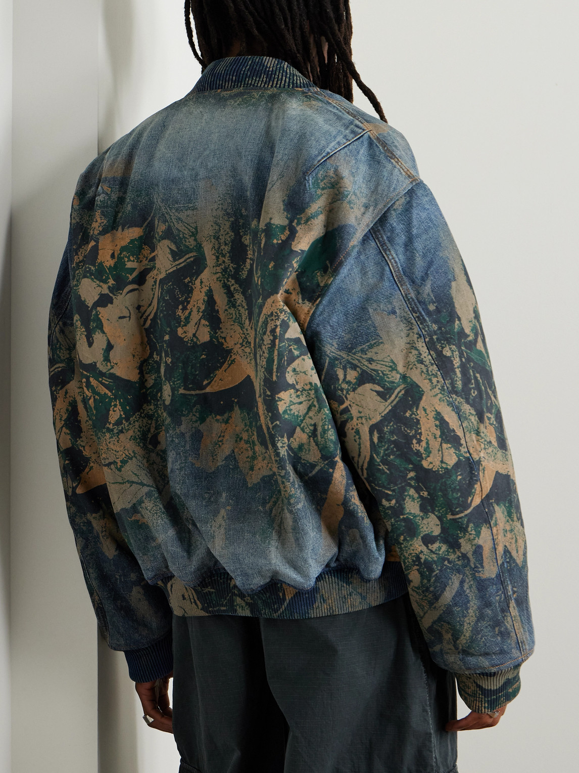 Acne Studios Abstract Pattern Brown Bomber Jacket In Multi