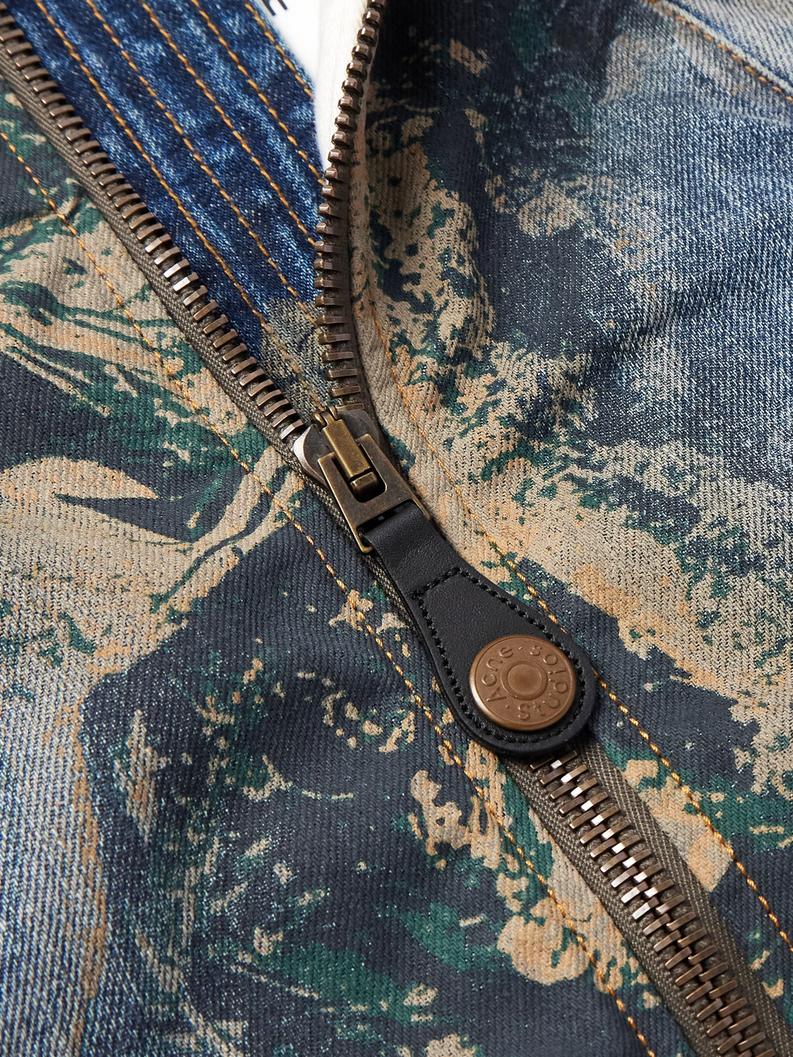 Acne Studios Abstract Pattern Brown Bomber Jacket In Multi