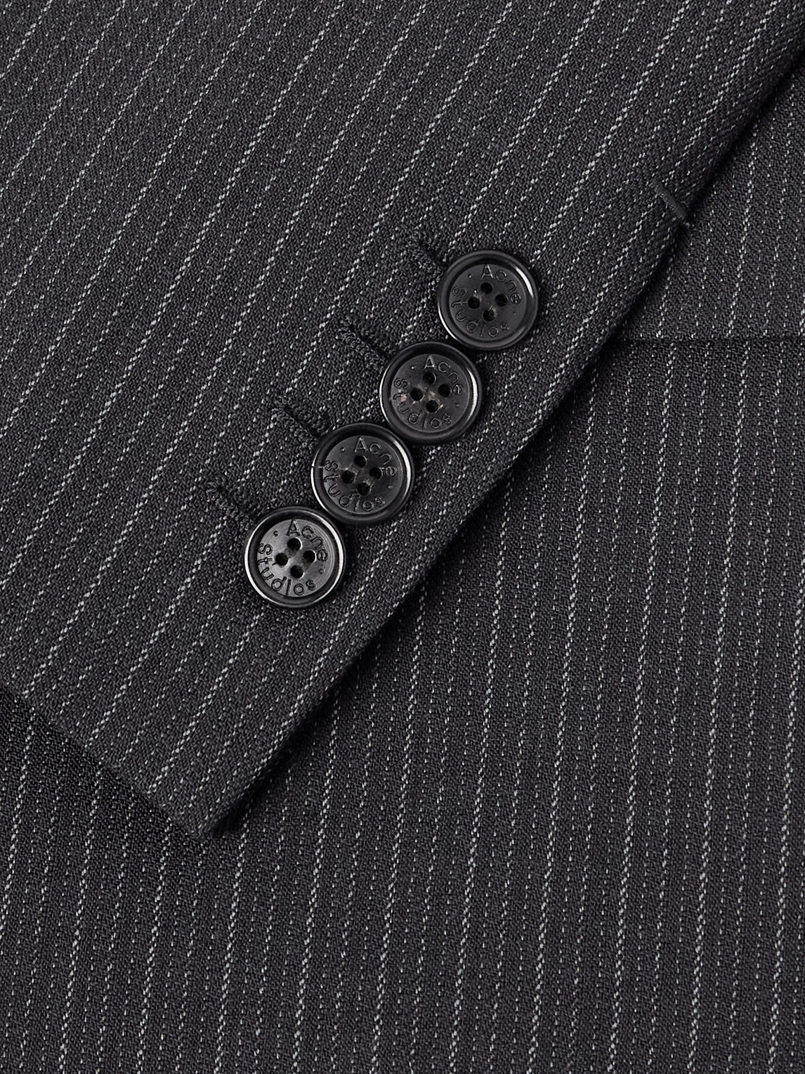 Acne Studios Jarvel Double-breasted Pinstriped Wool-blend Suit Jacket In Gray