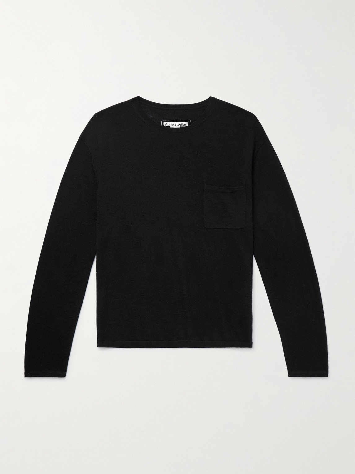 Acne Studios Kluna Logo-appliquéd Cashmere Sweater In Black