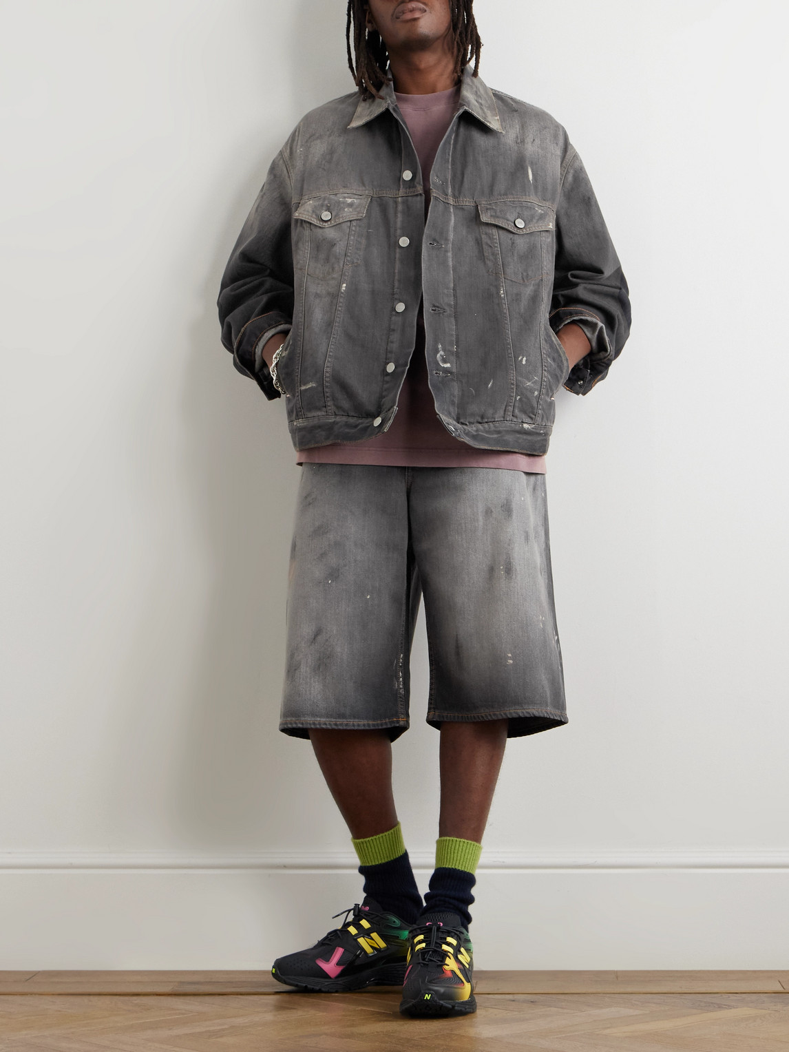 Acne Studios Robert U Oversized Organic Denim Jacket In Gray