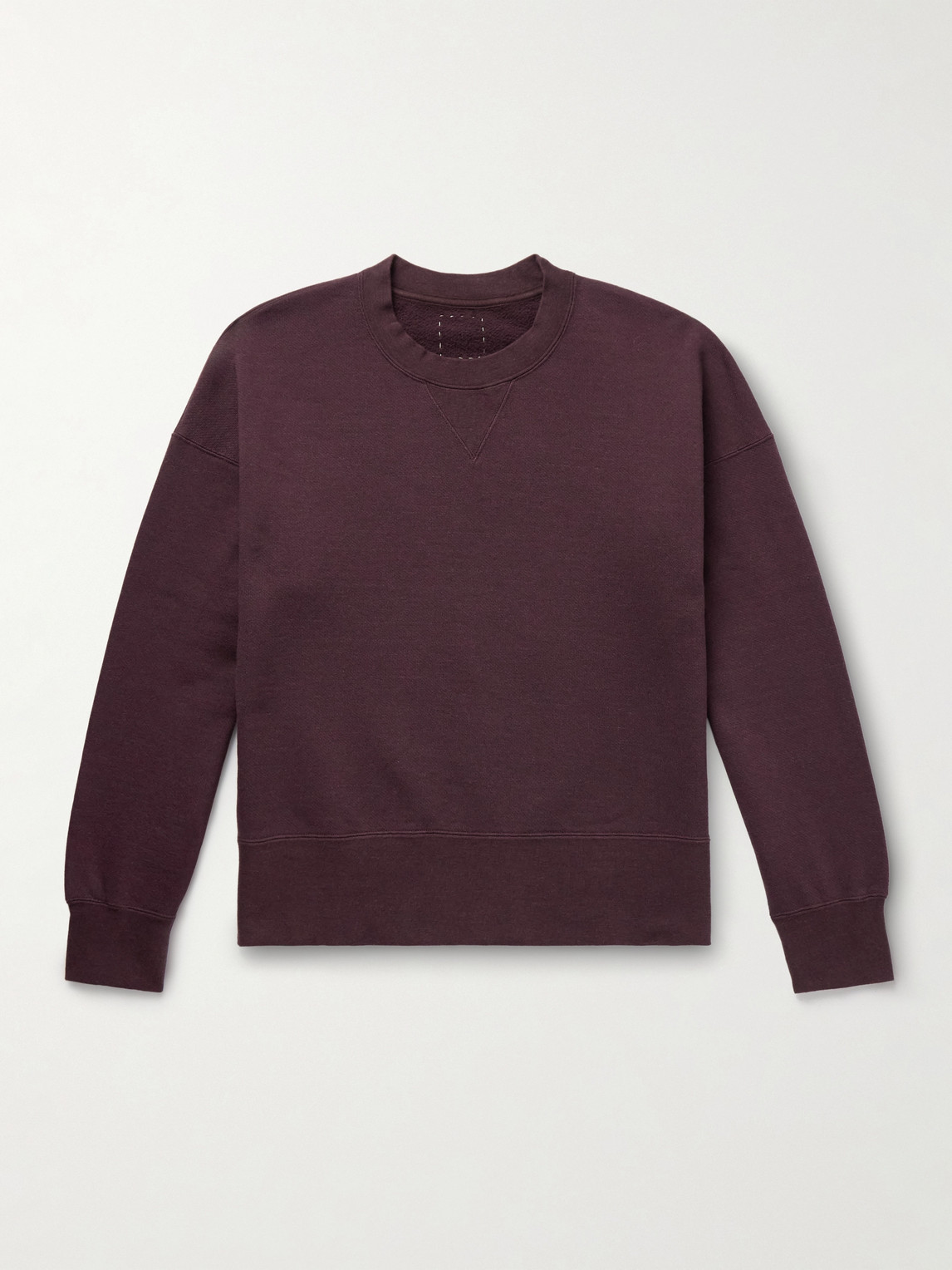 Visvim Court Cotton-blend Jersey Sweatshirt In Burgundy