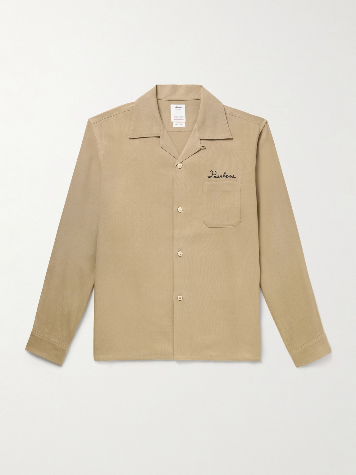 Visvim Keesey Convertible-collar Logo-embroidered Woven Shirt In Neutrals