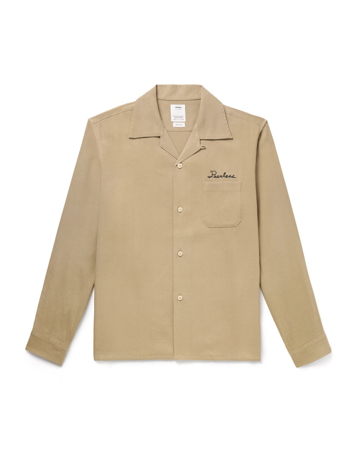 Visvim Keesey Convertible-collar Logo-embroidered Woven Shirt In Neutrals