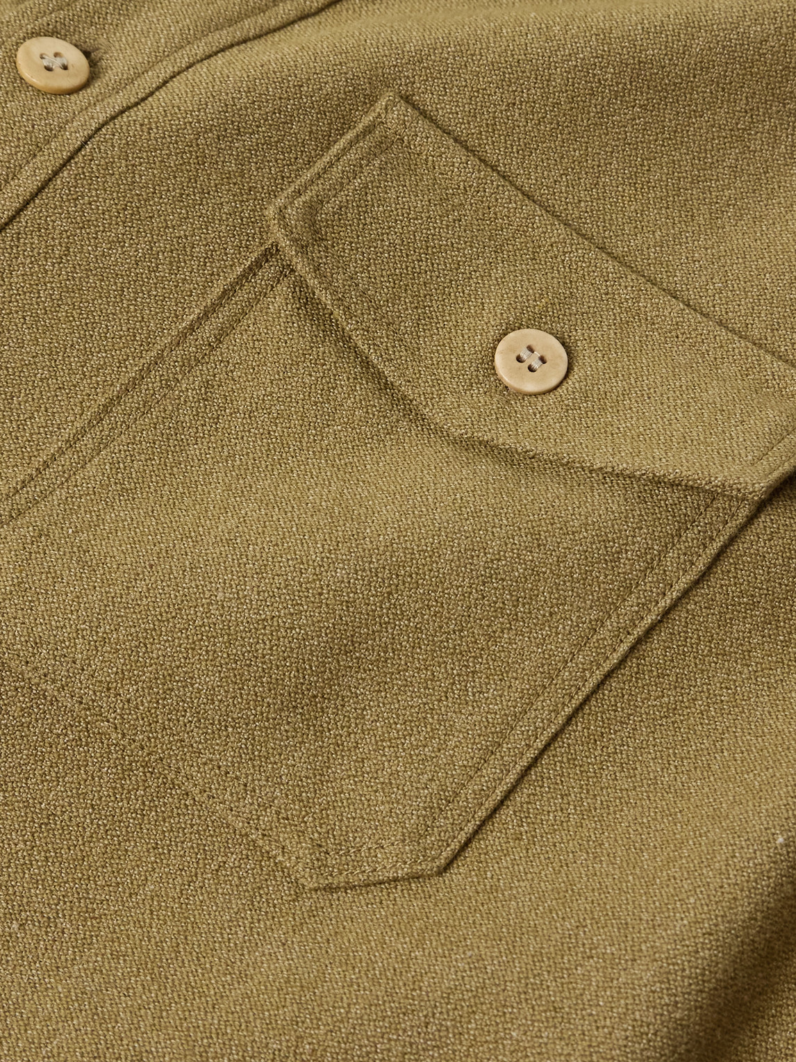 Visvim Wool And Linen-blend Overshirt In Green