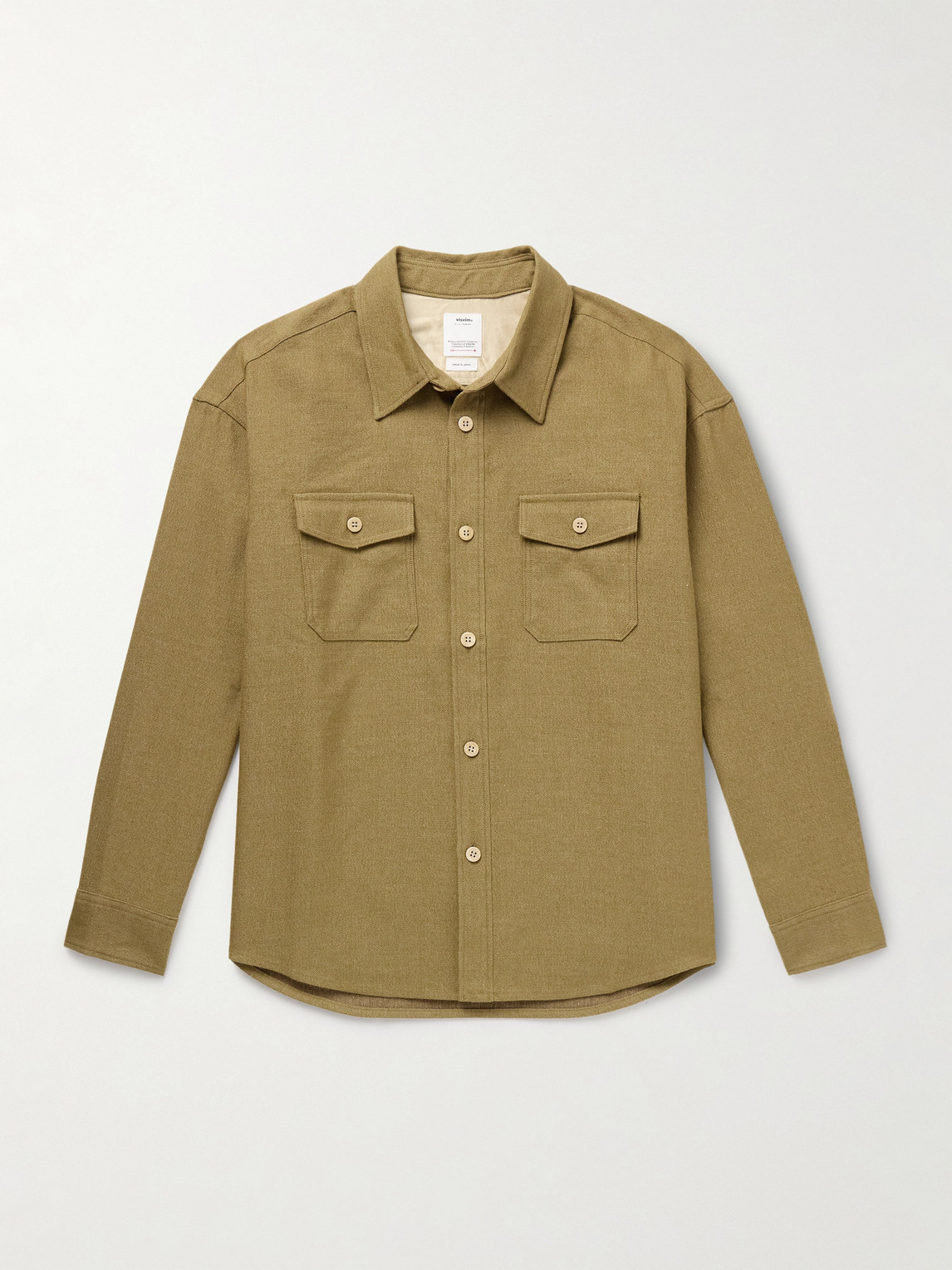 Visvim Wool And Linen-blend Overshirt In Green