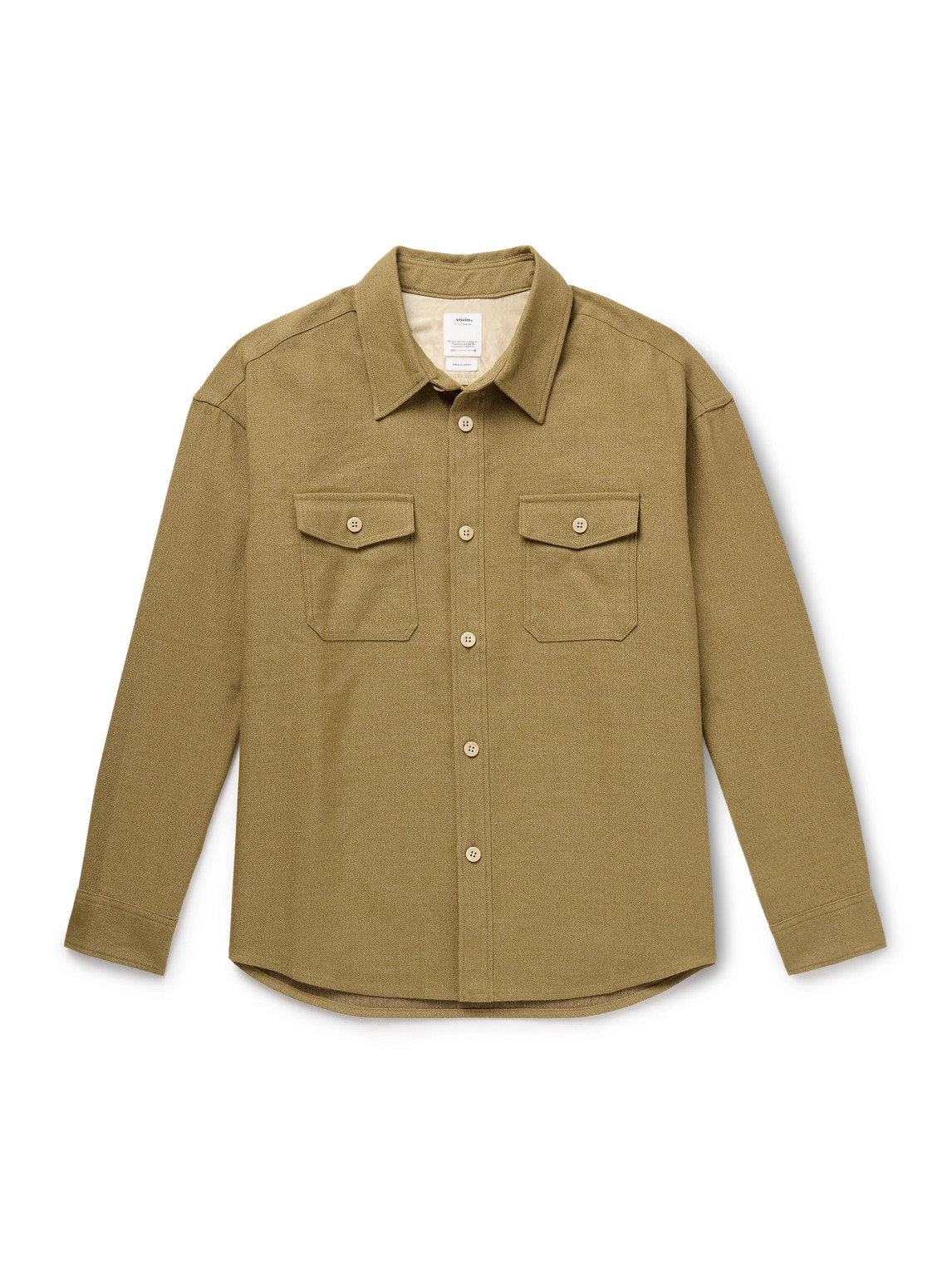 Visvim Wool And Linen-blend Overshirt In Green