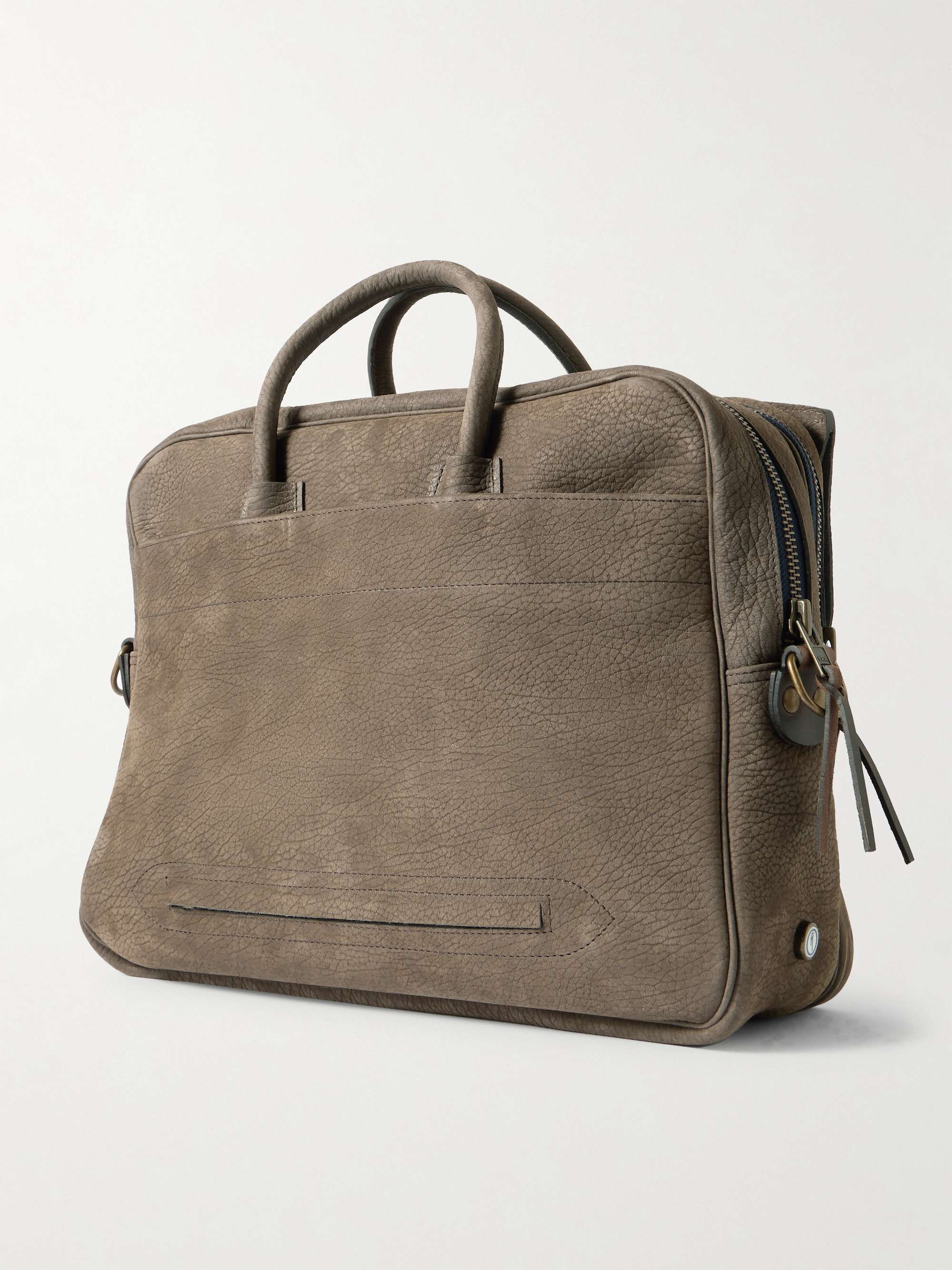 Brown Zeppo Full-Grain Nubuck Briefcase | BLEU DE CHAUFFE