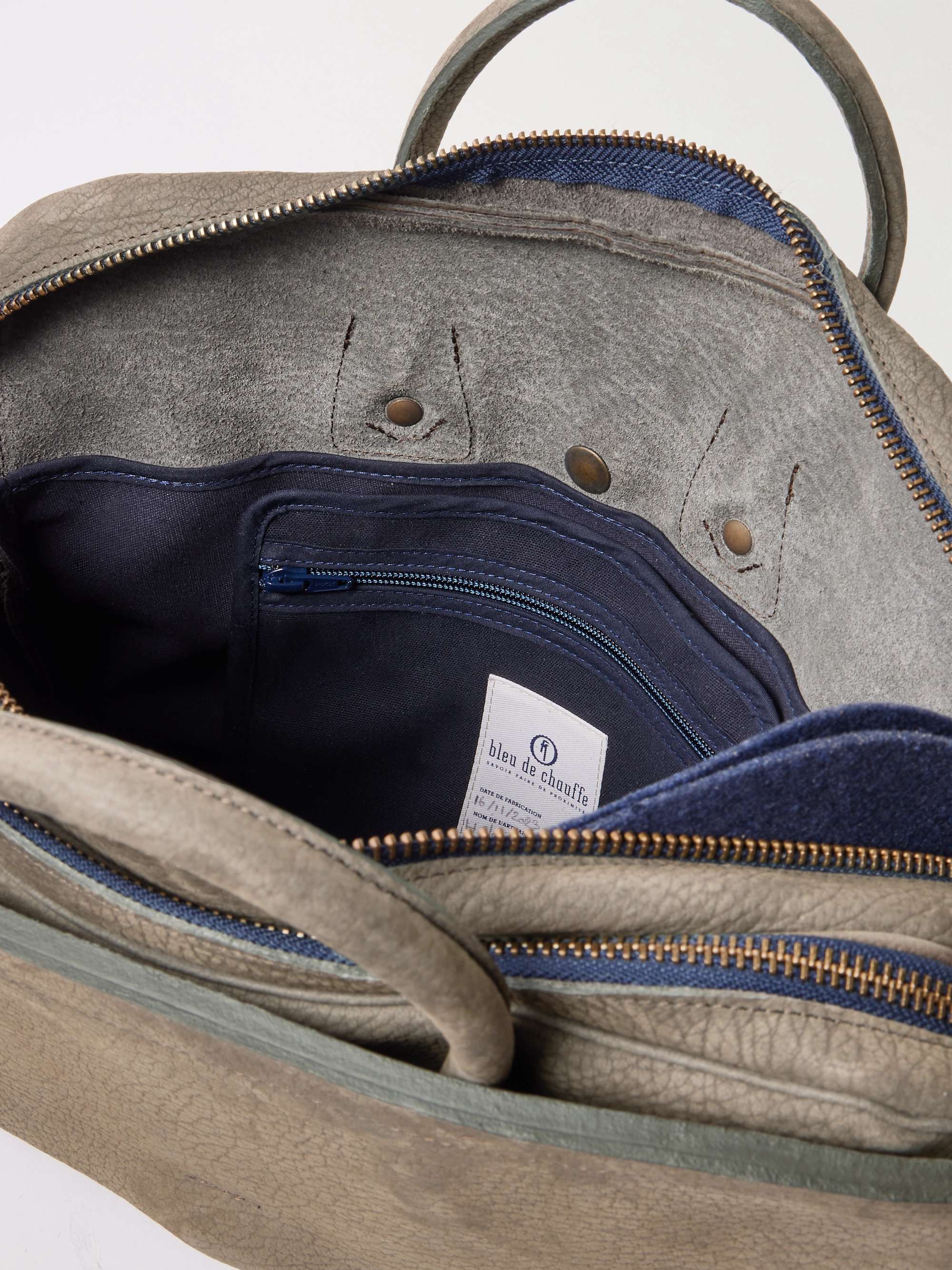 Brown Zeppo Full-Grain Nubuck Briefcase | BLEU DE CHAUFFE