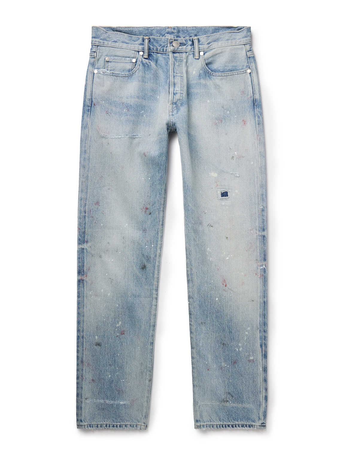 John Elliott The Daze Straight-leg Distressed Selvedge Jeans In Blue