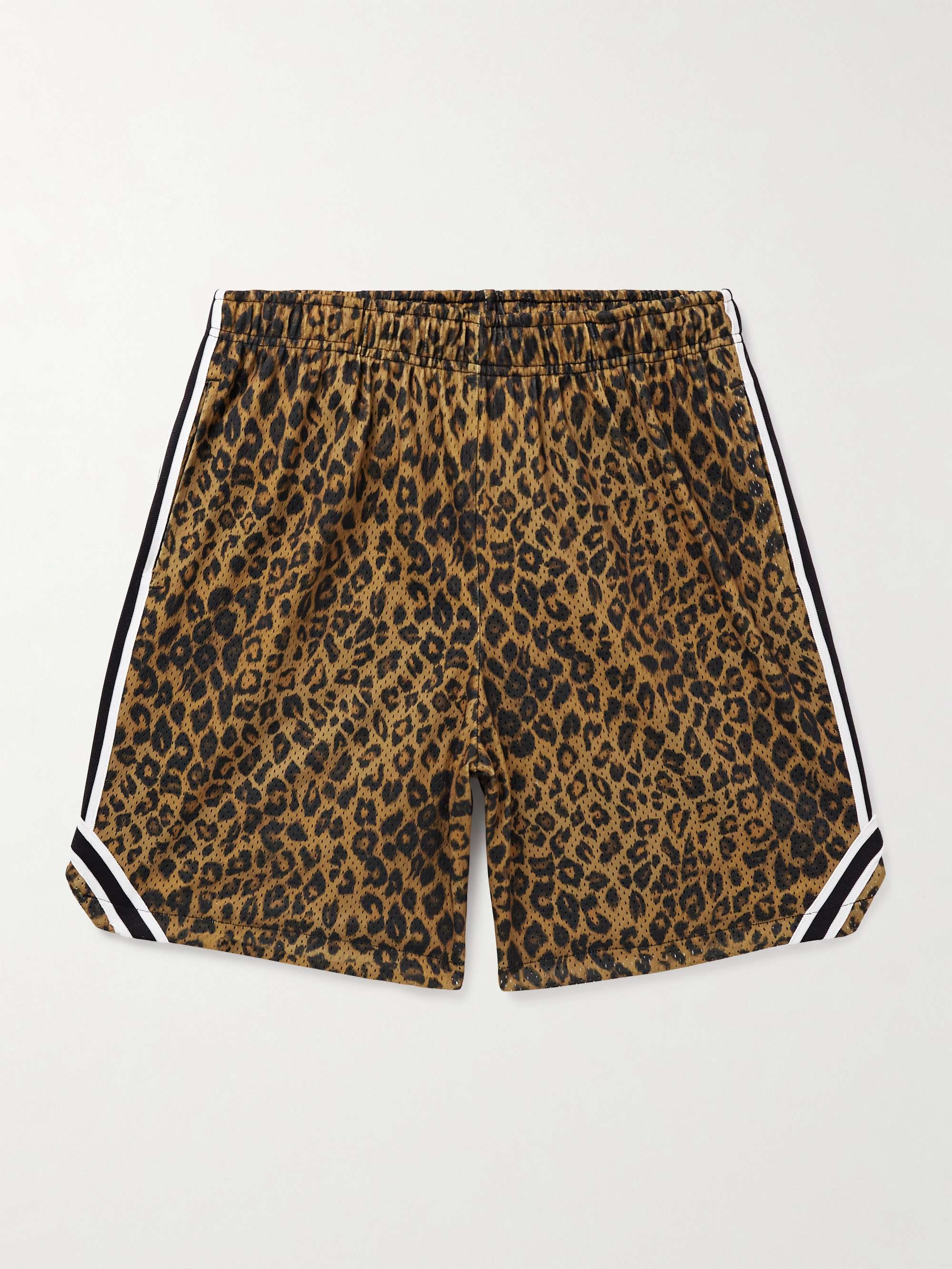 JOHN ELLIOTT Rivalry Straight-Leg Webbing-Trimmed Leopard JOHN ELLIOTT Rivalry Straight-Leg Webbing-Trimmed Leopard