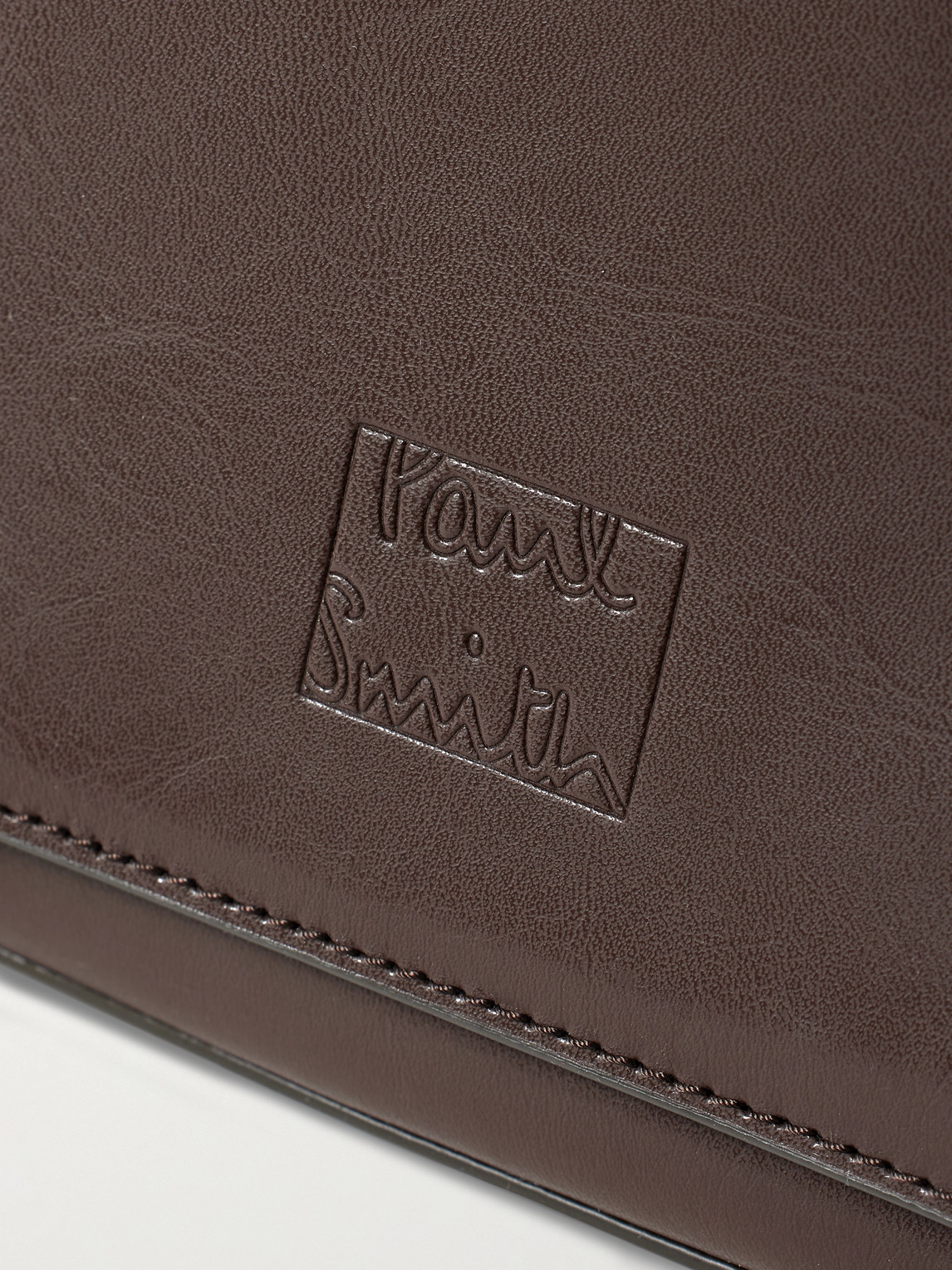 Paul Smith Leather Messenger Bag In Brown