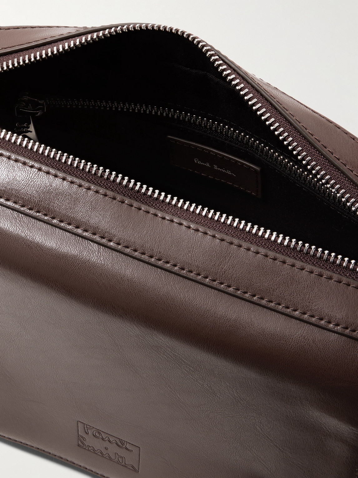 Paul Smith Leather Messenger Bag In Brown
