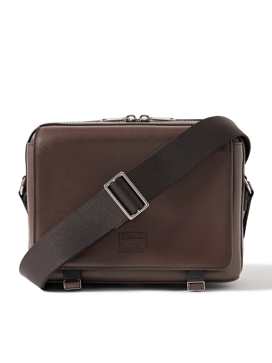 Paul Smith Leather Messenger Bag In Brown