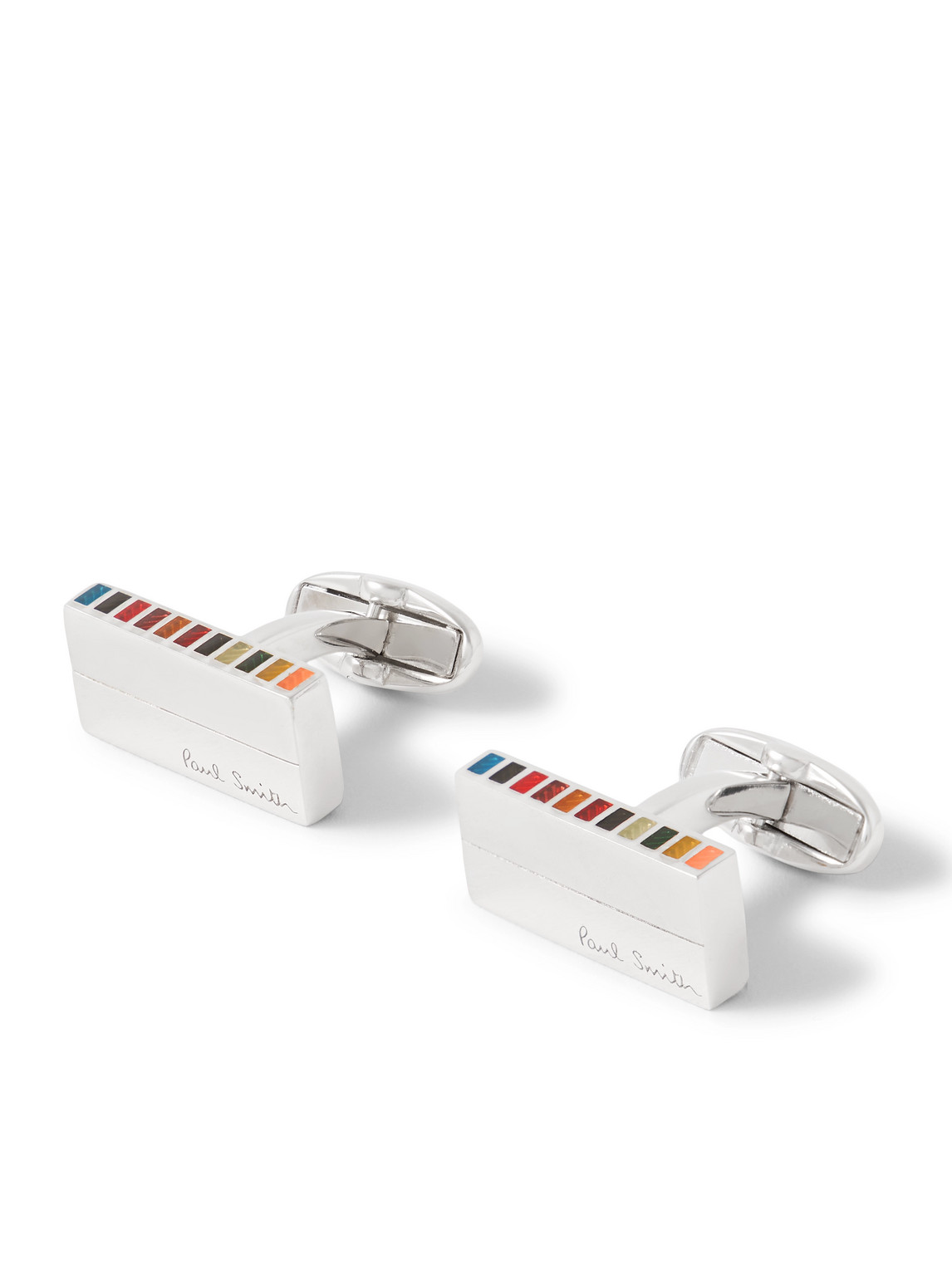 Paul Smith Silver-tone And Enamel Cufflinks