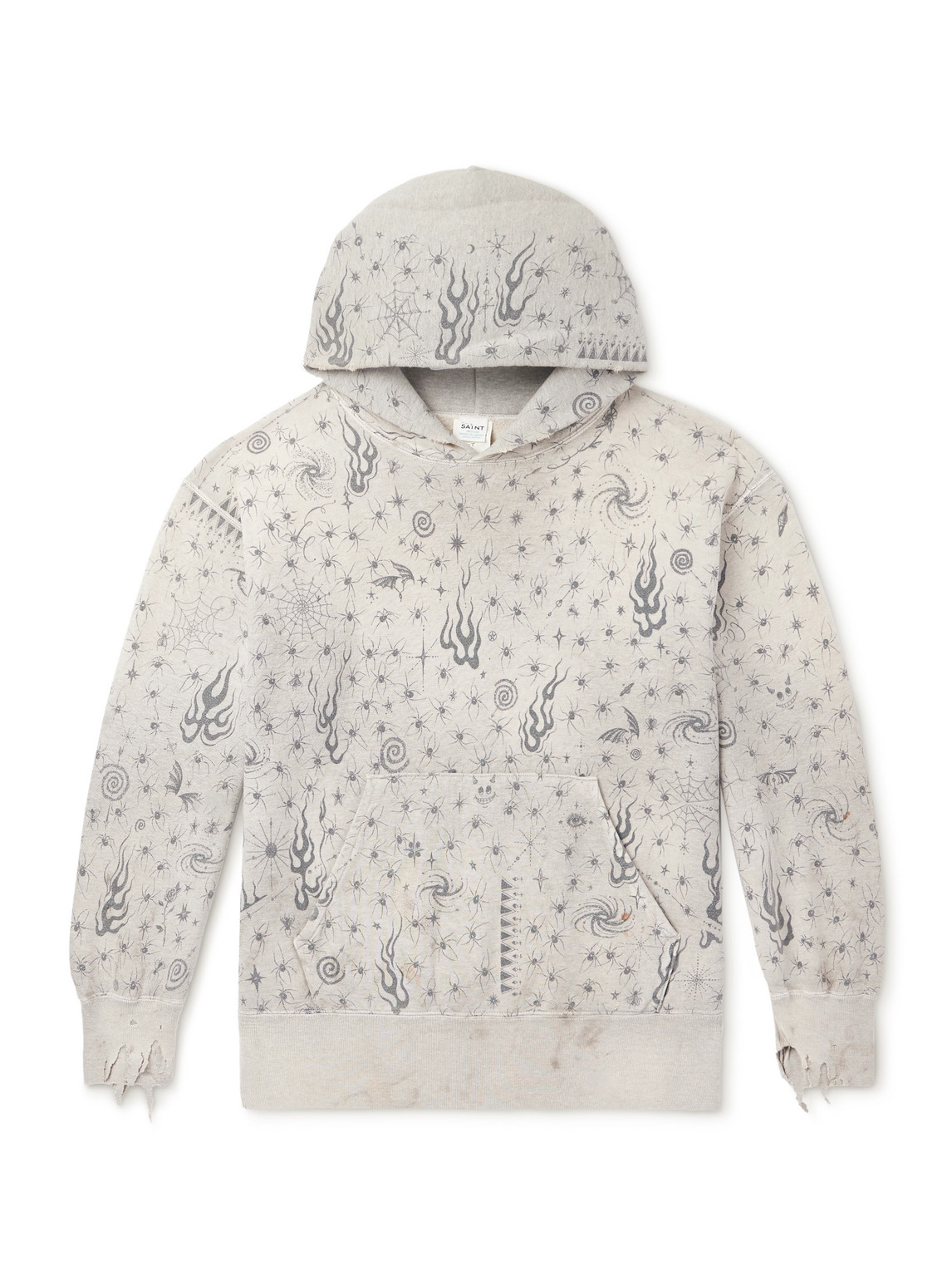 Dr. Woo Distressed Printed Cotton-Jersey Sweatshirt