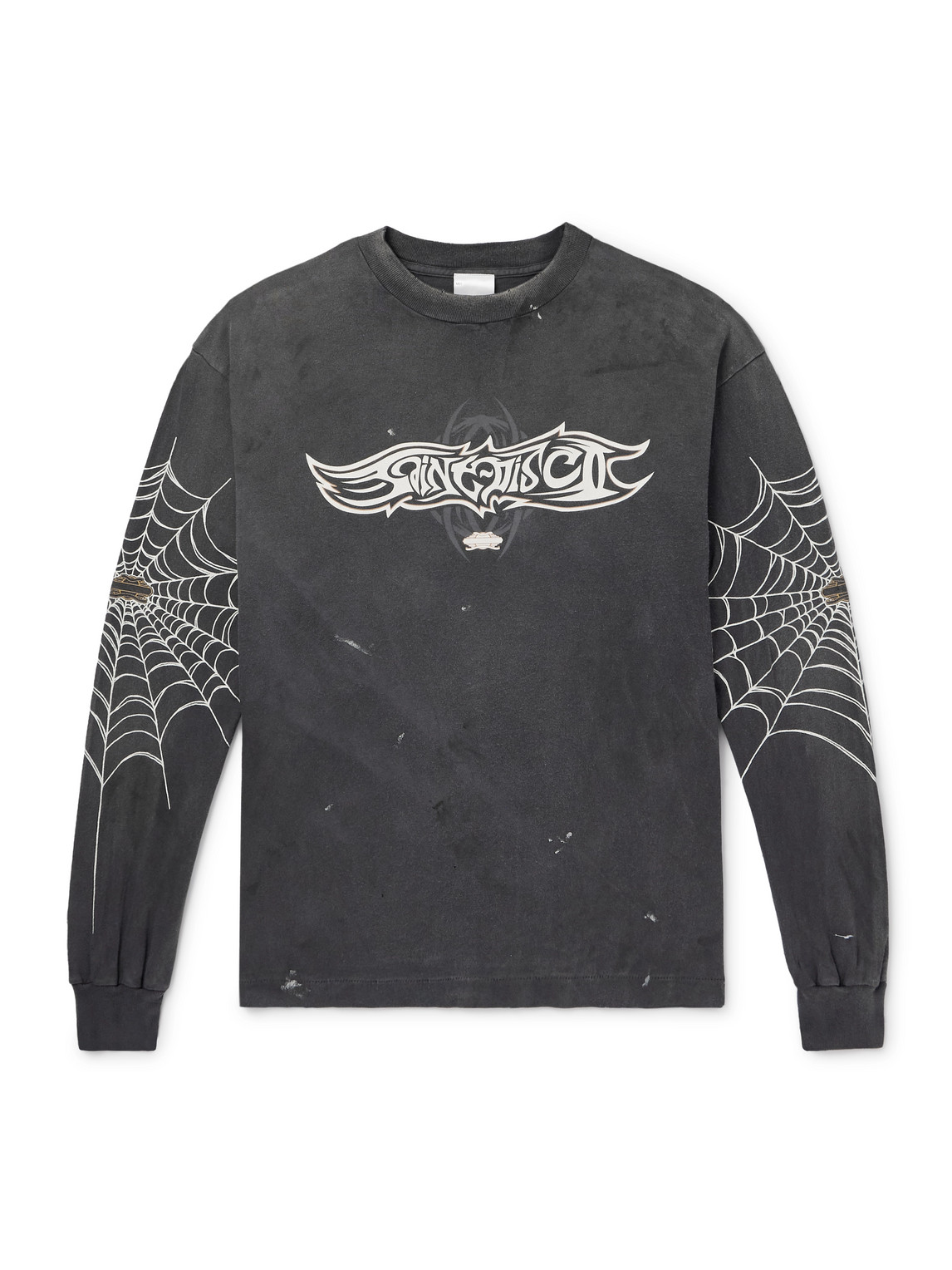 TEFLON DISCO Distressed Printed Cotton-Jersey T-Shirt