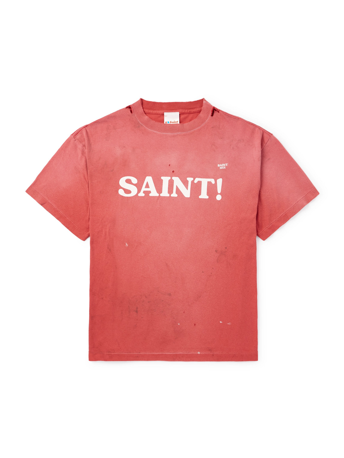 Printed Distressed Cotton-Jersey T-Shirt