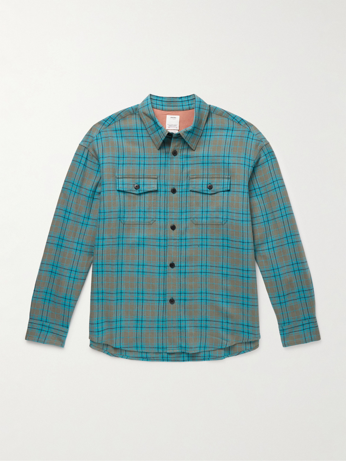 Visvim Checked Wool And Linen-blend Shirt In Blue