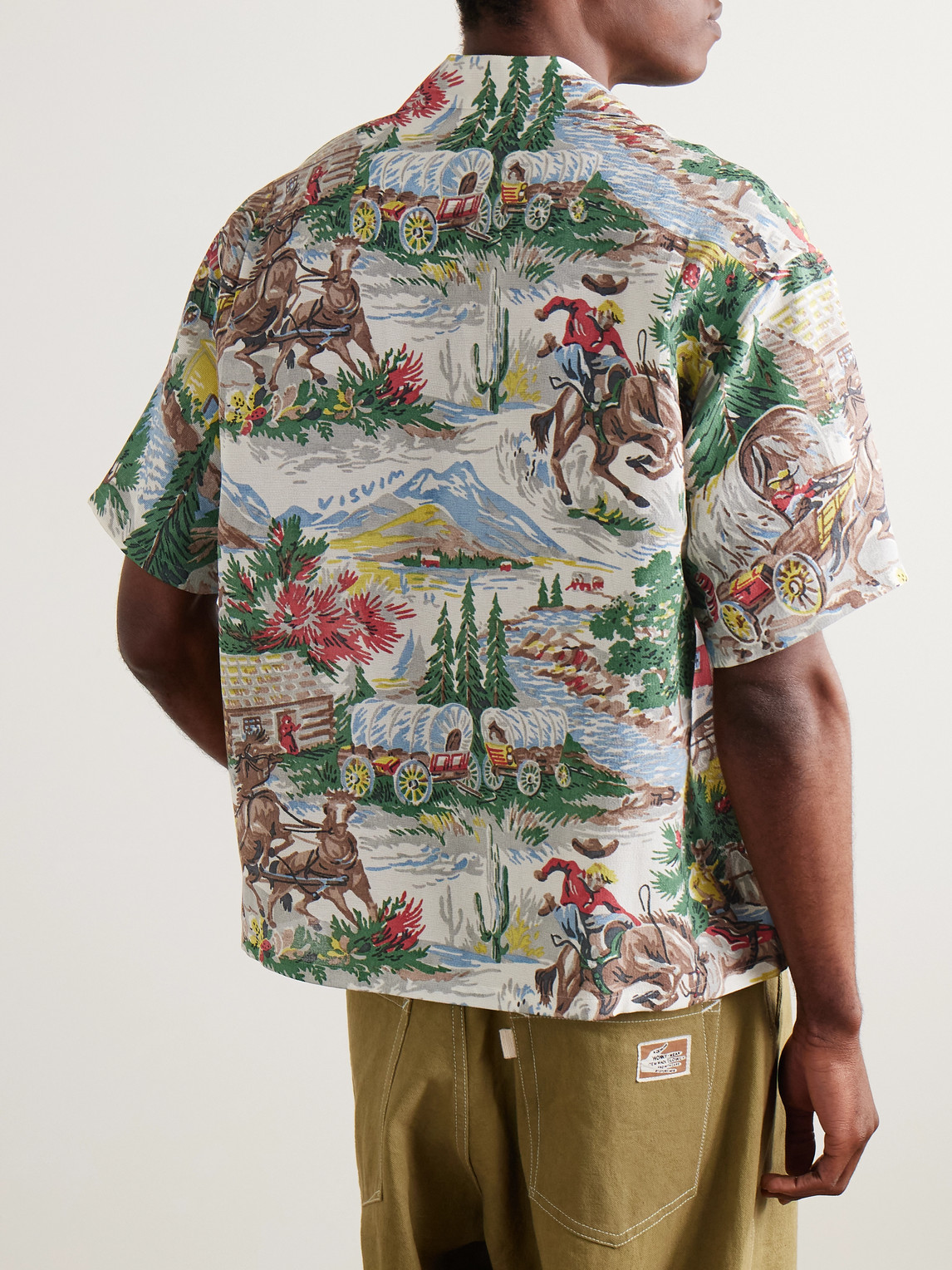 Visvim Crosby Convertible-collar Printed Silk Shirt