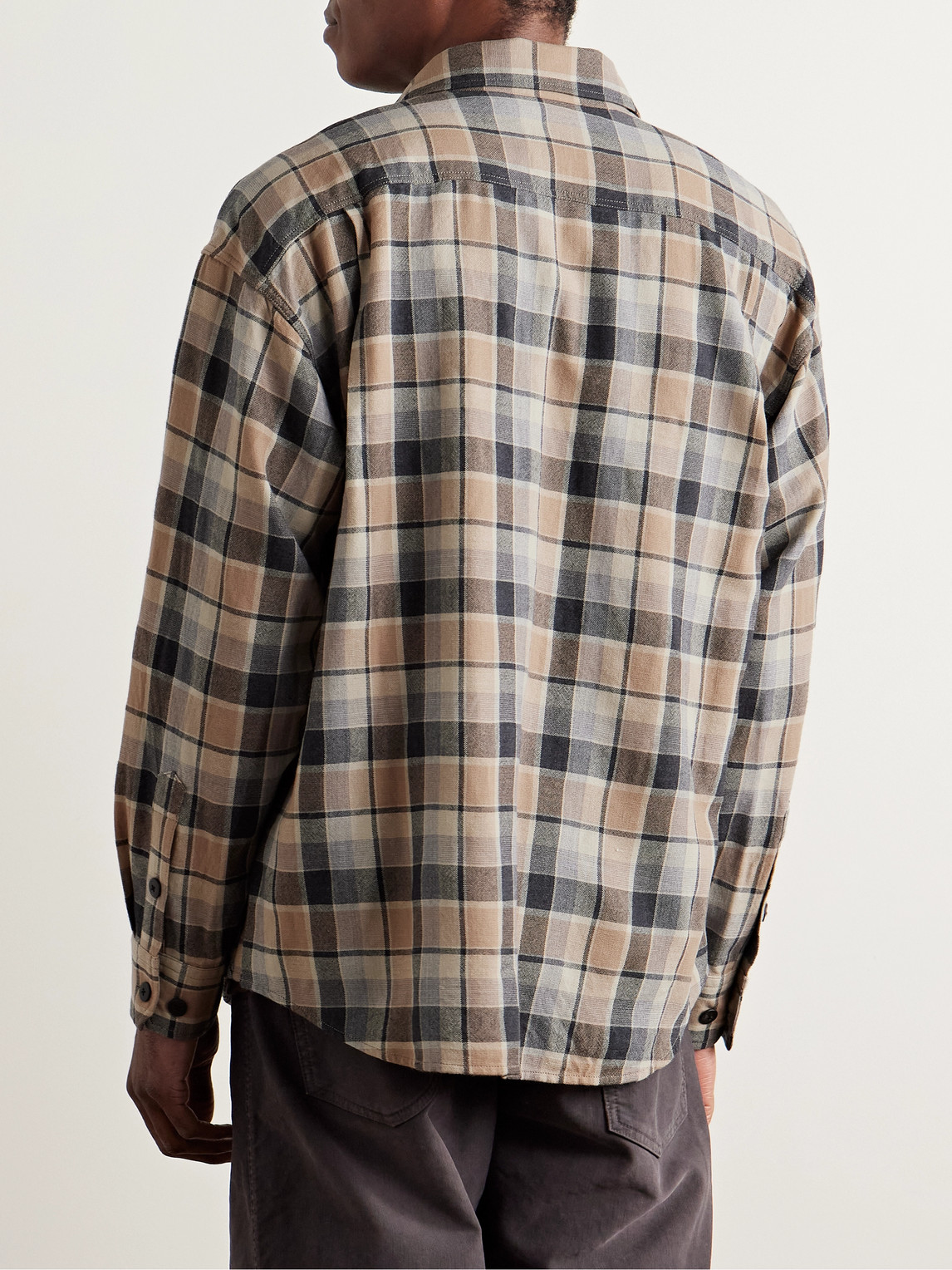 Visvim Checked Wool And Linen-blend Shirt In Brown