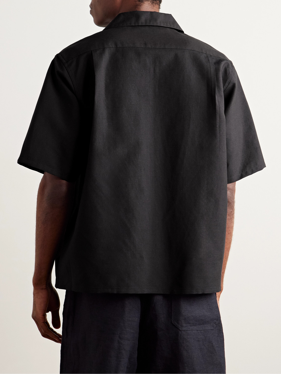 Visvim Keesey Convertible-collar Wool-blend Shirt In Black