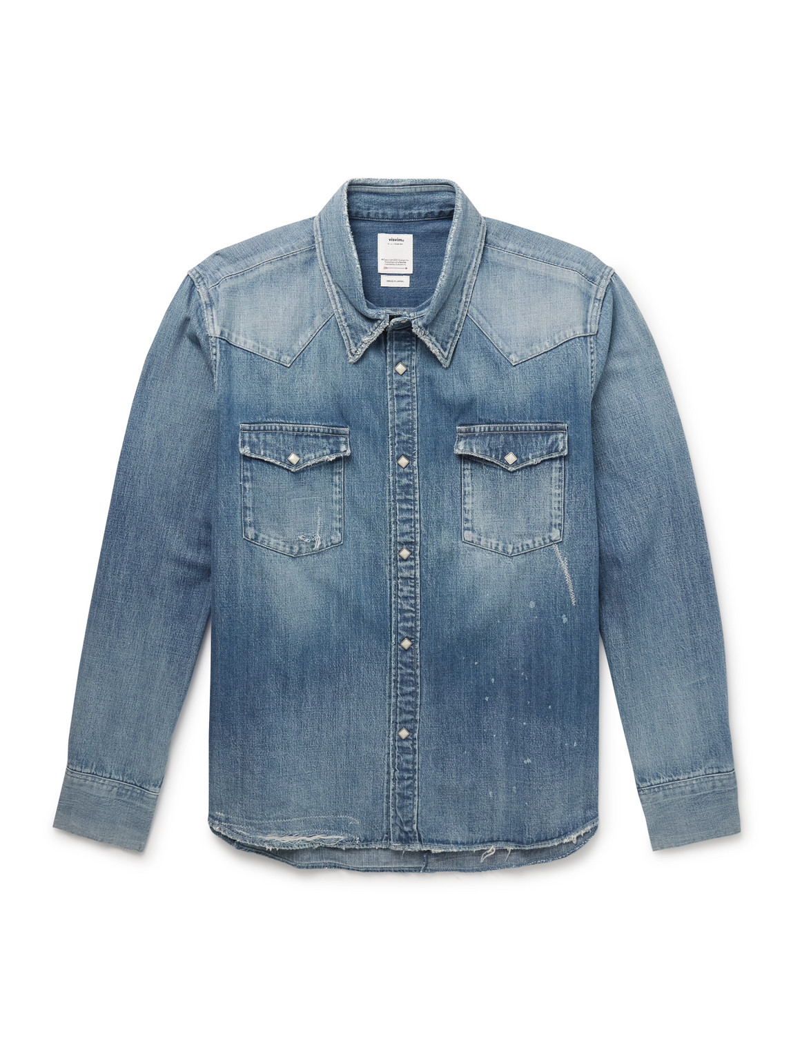 Social Sculpture Distressed Denim Western Shirt