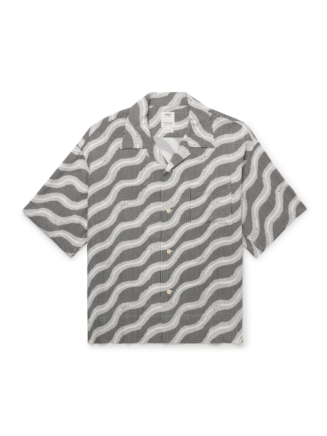 Visvim Copa Camp-collar Printed Canvas Shirt In Gray