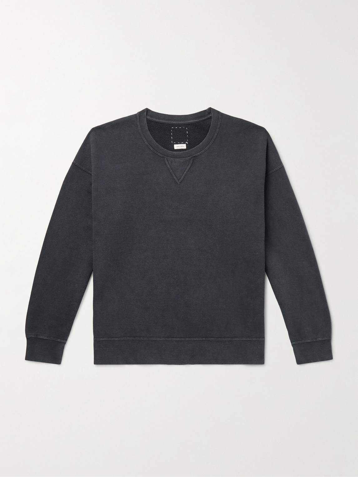 Visvim Jumbo Sb Garment-dyed Cotton And Nylon-blend Jersey Sweatshirt In Black