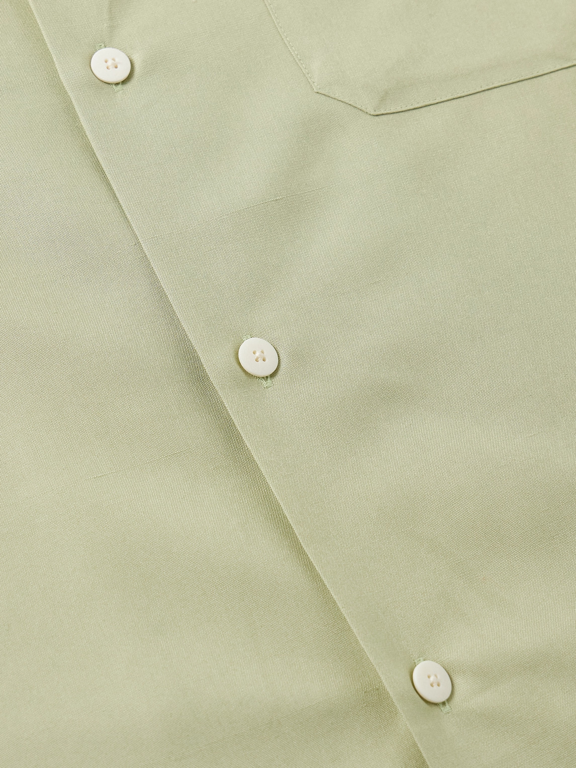 Visvim Keesey Convertible-collar Silk-shantung Shirt In Green