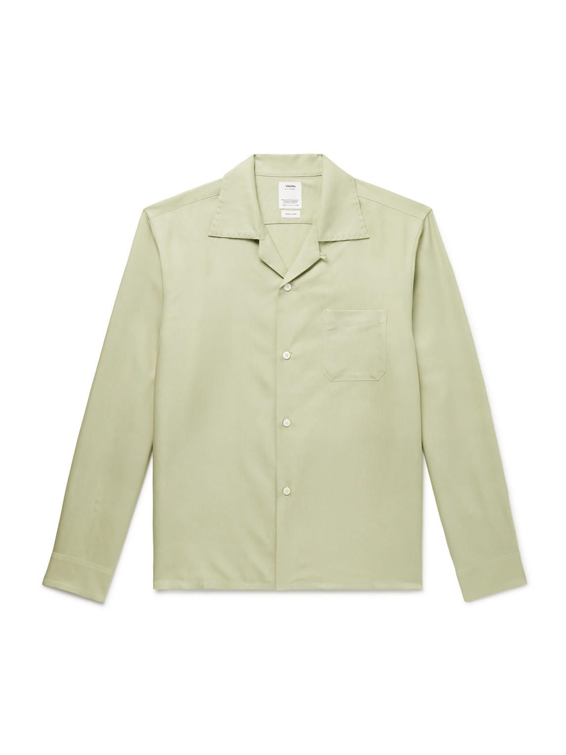 Visvim Keesey Convertible-collar Silk-shantung Shirt In Green