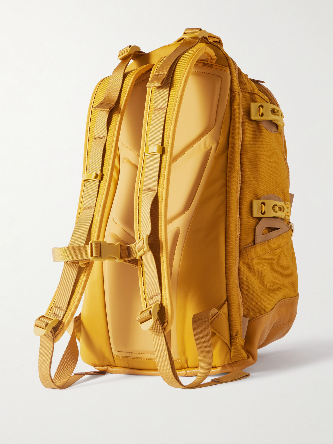 Shop Visvim 20l Leather-trimmed Cordura® Backpack In Yellow
