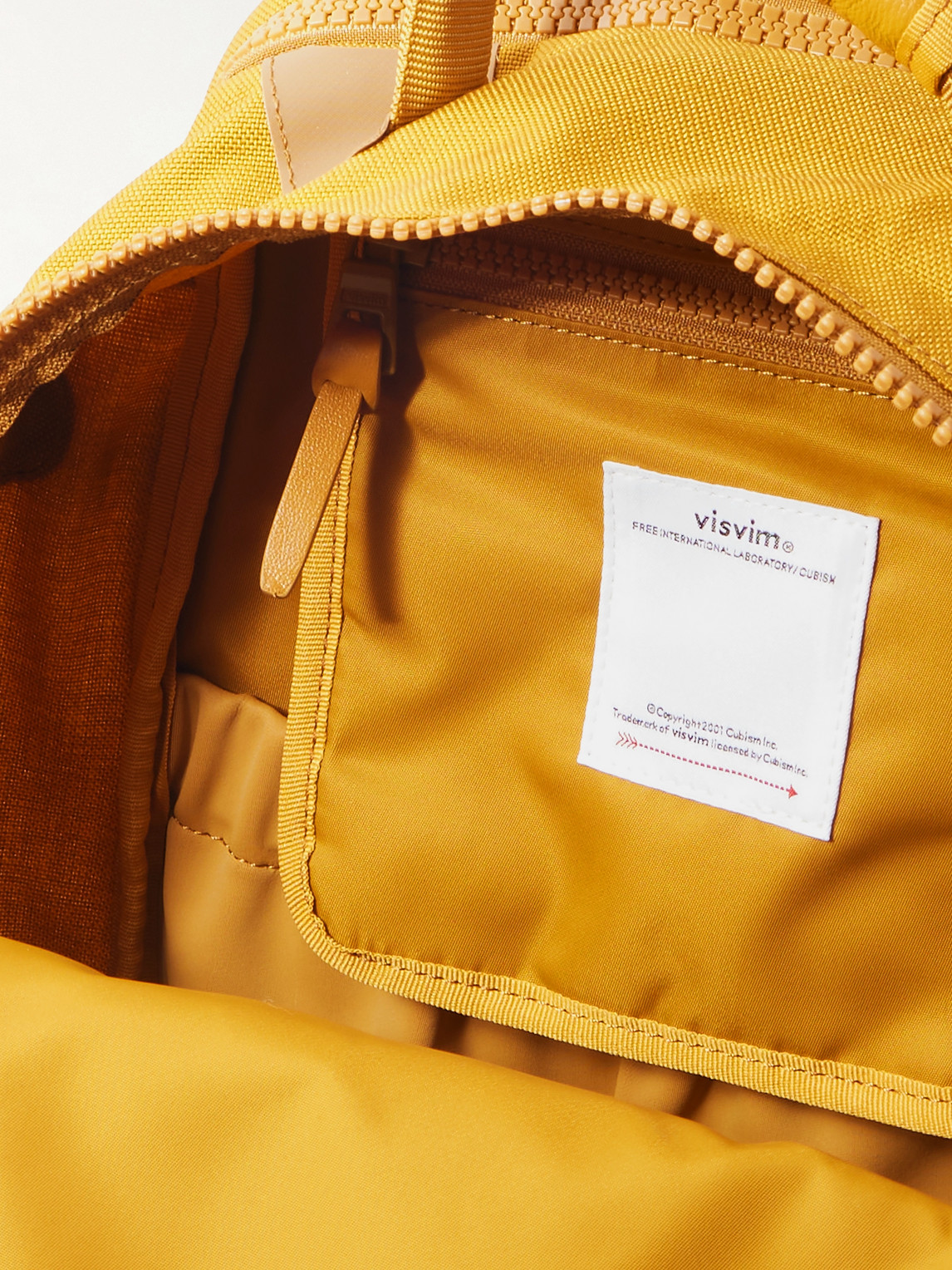 Shop Visvim 20l Leather-trimmed Cordura® Backpack In Yellow