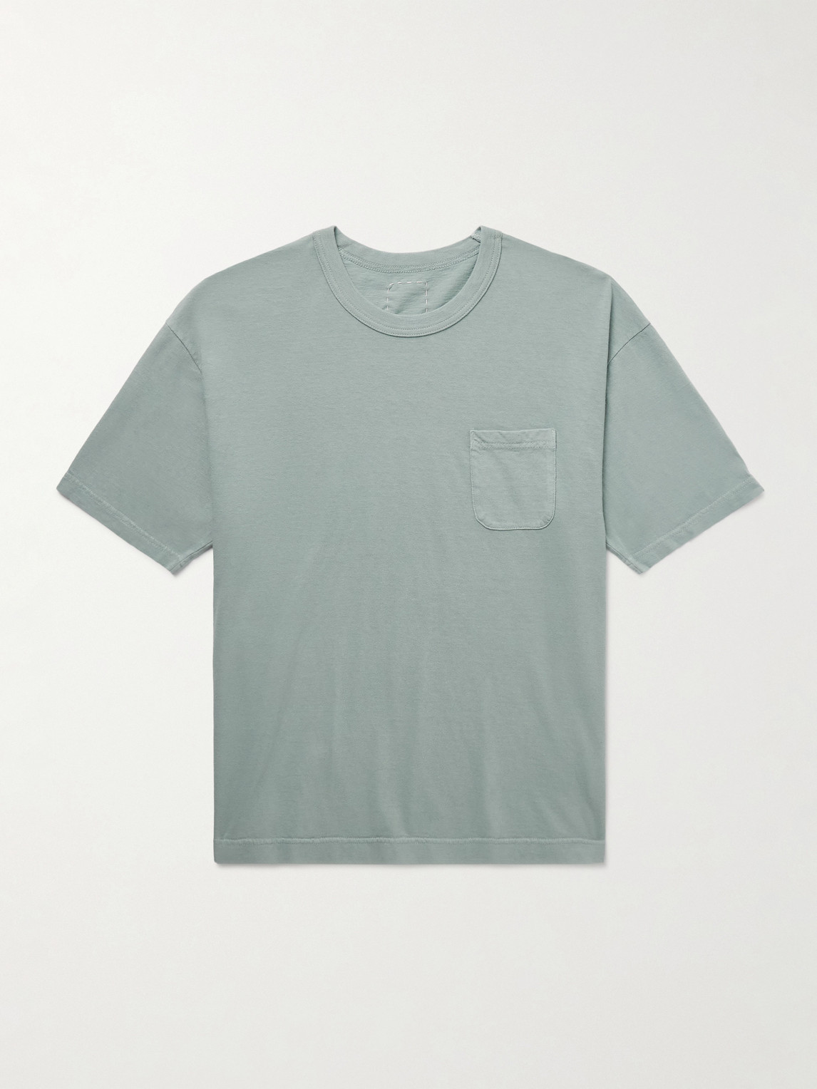 Visvim Jumbo Garment-dyed Cotton-blend Jersey T-shirt In Green