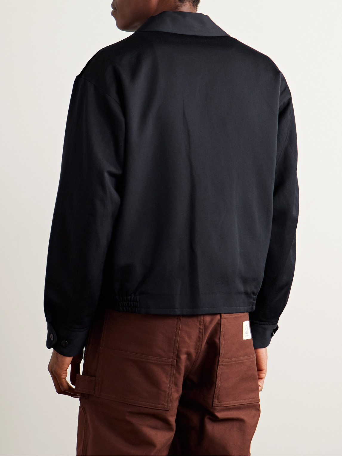 Visvim Mayfield Velour-trimmed Wool And Linen-blend Bomber Jacket In Blue