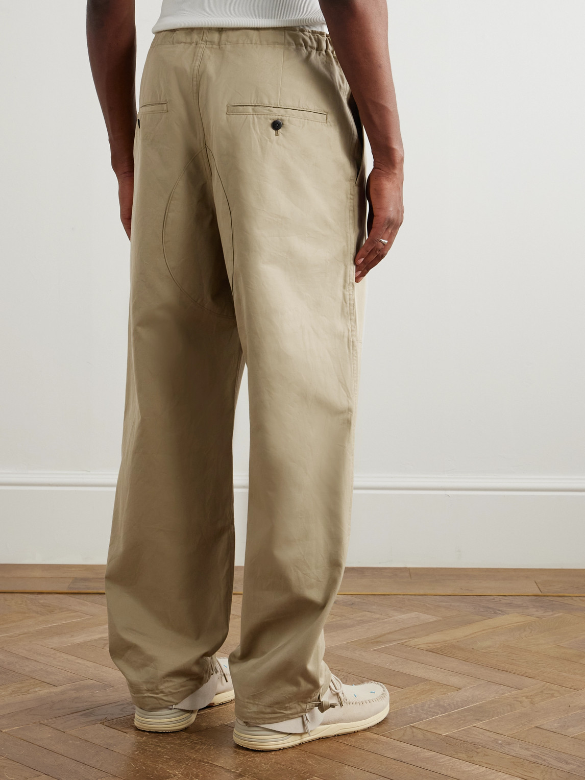 Visvim Sharma Straight-leg Cotton-twill Drawstring Chinos In Brown
