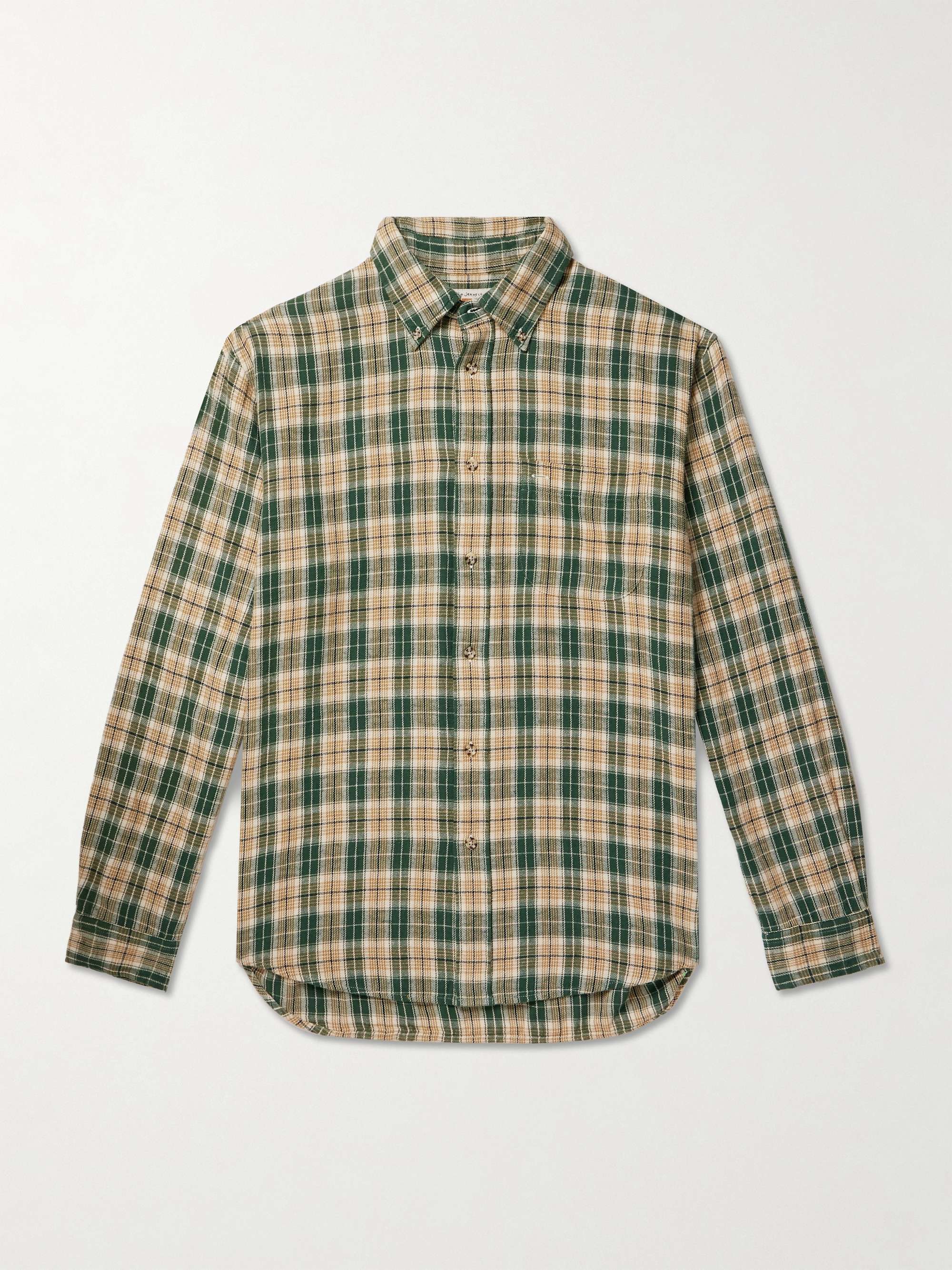 NUDIE JEANS Julian Button Down Collar Checked Cotton and Linen Blend Shirt for Men MR PORTER