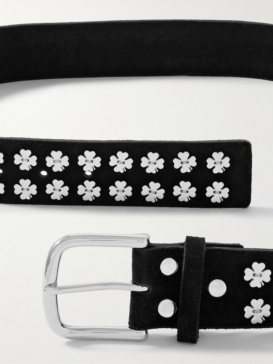 BODE CLOVER 4CM EMBELLISHED SUEDE BELT
