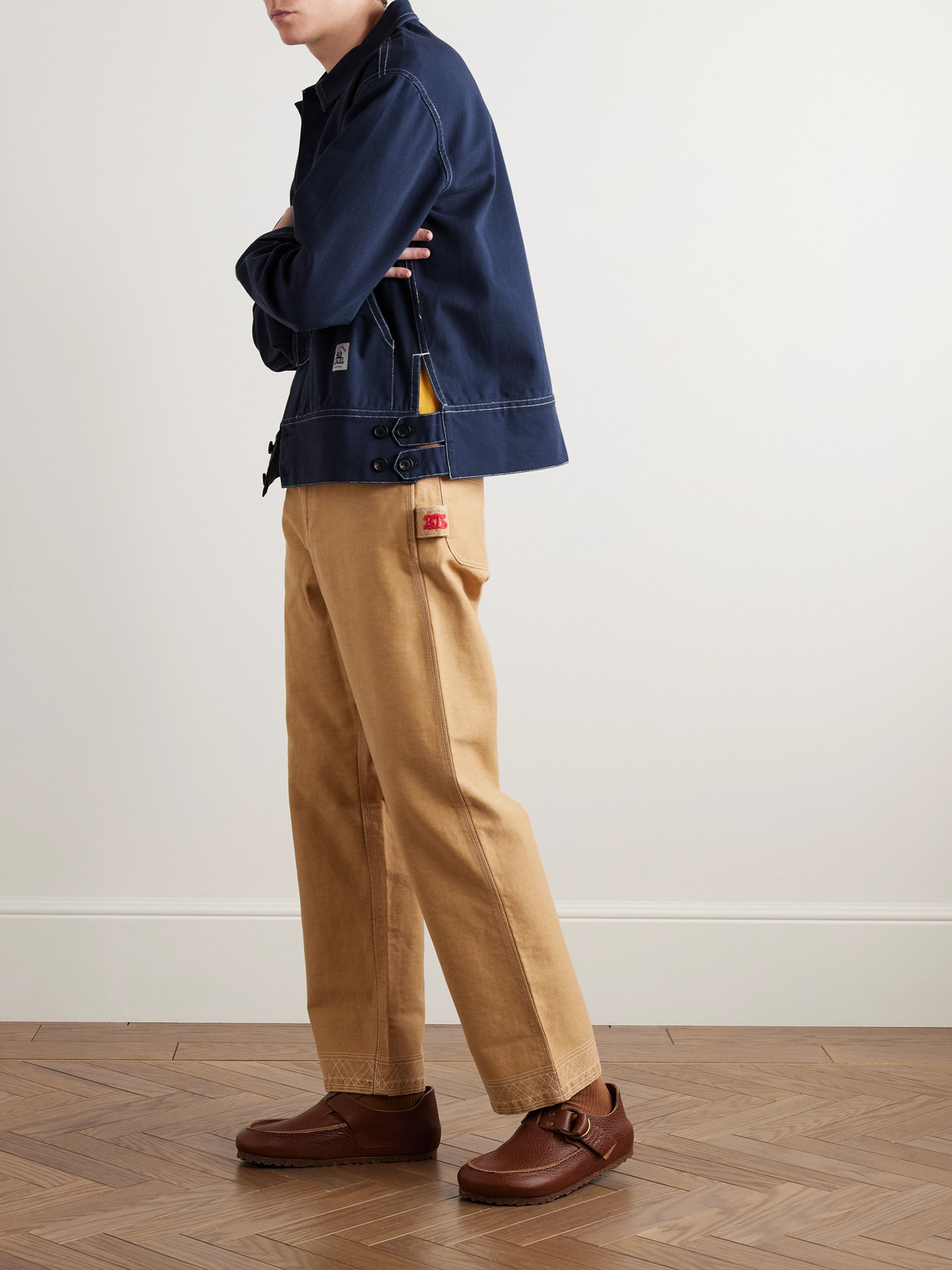 Bode Knolly Brook Side Tab Jacket In Blue