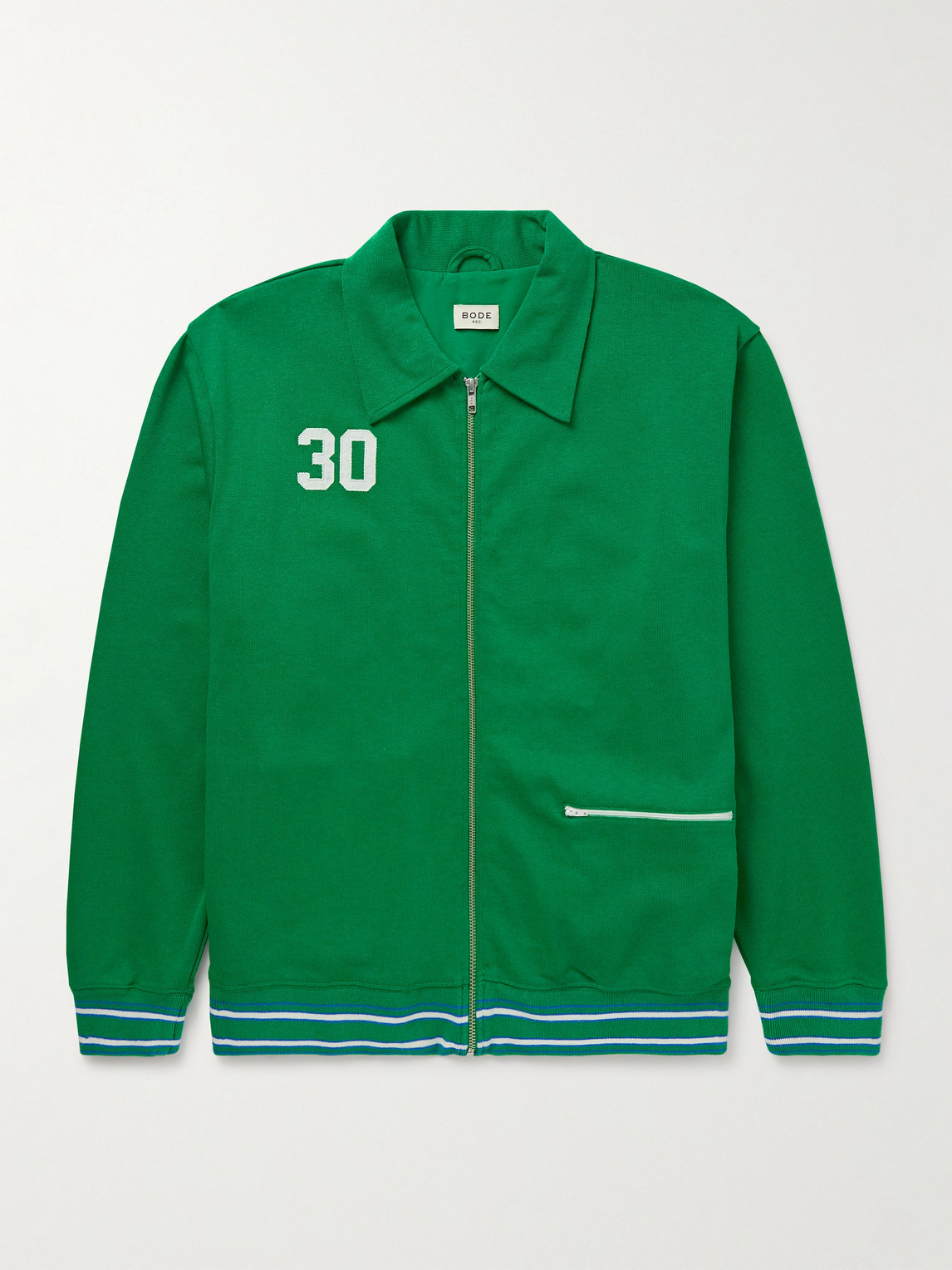 BODE Rec. ophomore Appliquéd Printed Cotton and Lyocell-Blend Track Jacket - Men