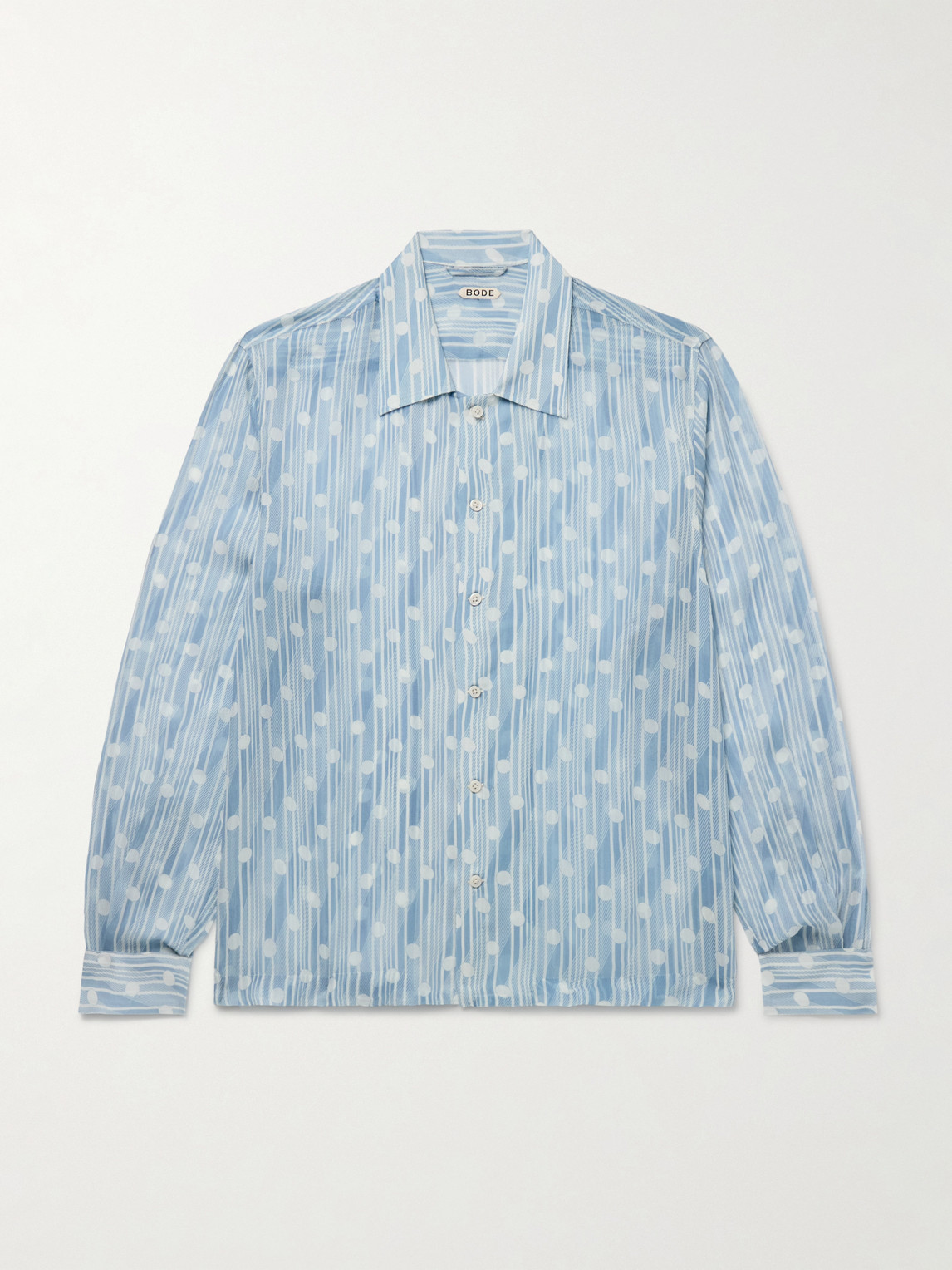 BODE Meridian Camp-Collar Printed Silk-Chiffon Shirt - Men