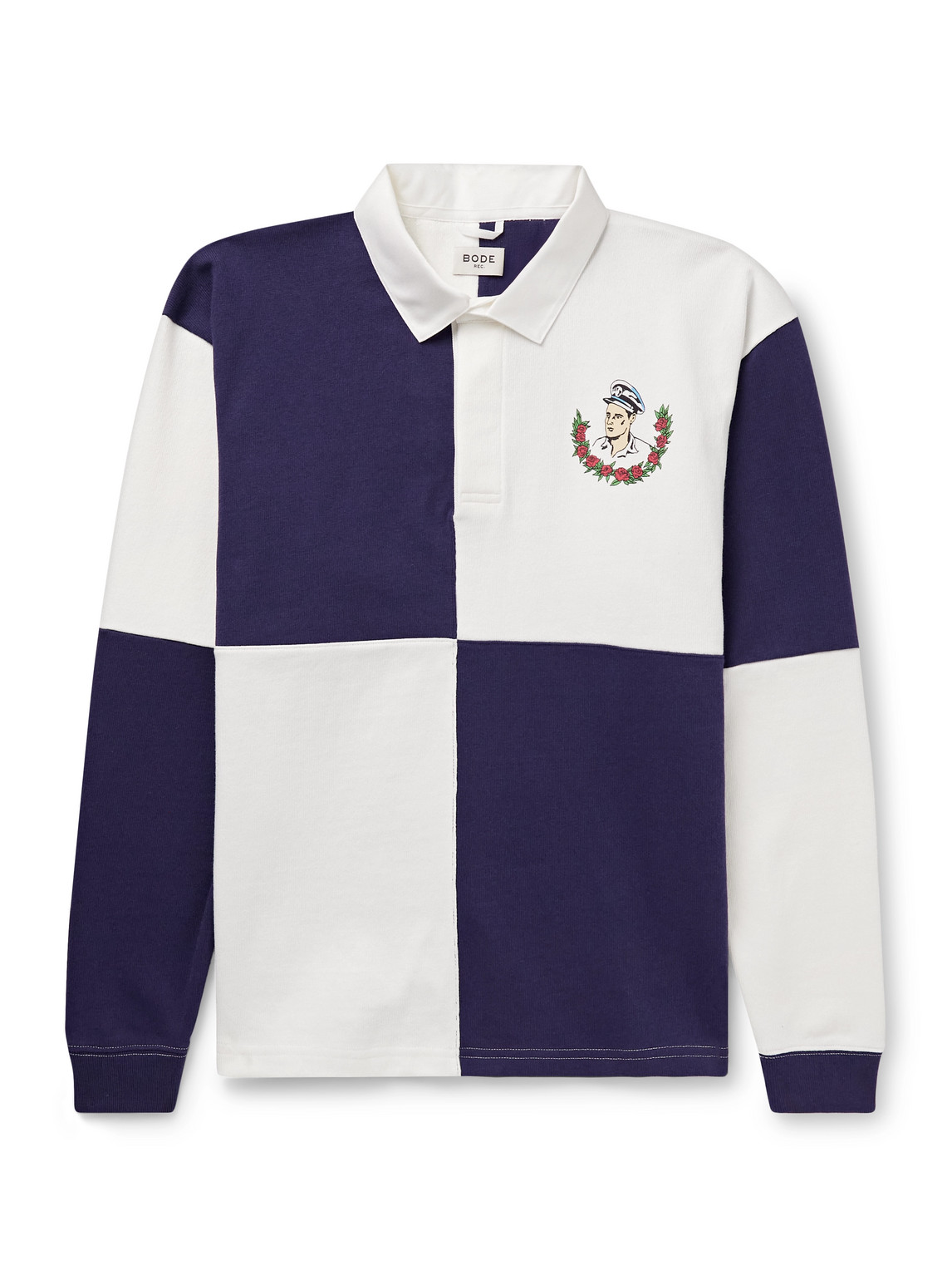 Grandfather Appliquéd Printed Cotton Polo Shirt