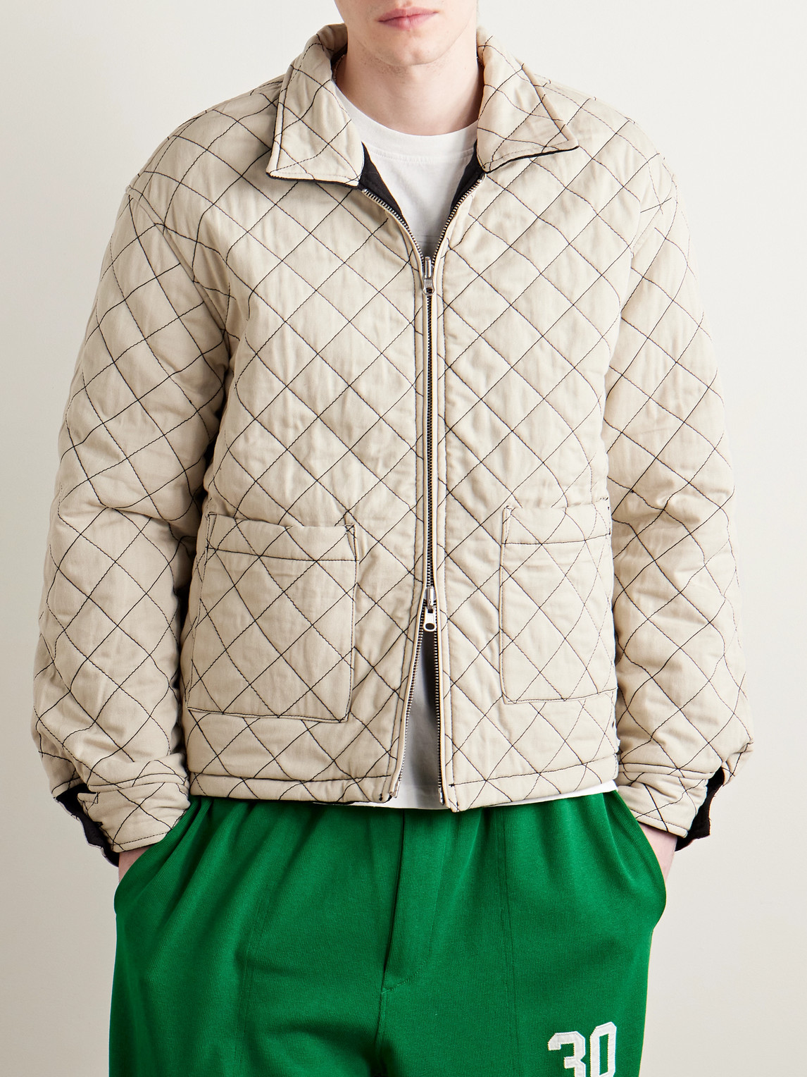 Bode Bloomstein Reversible Printed Quilted Cotton-twill Jacket In Black