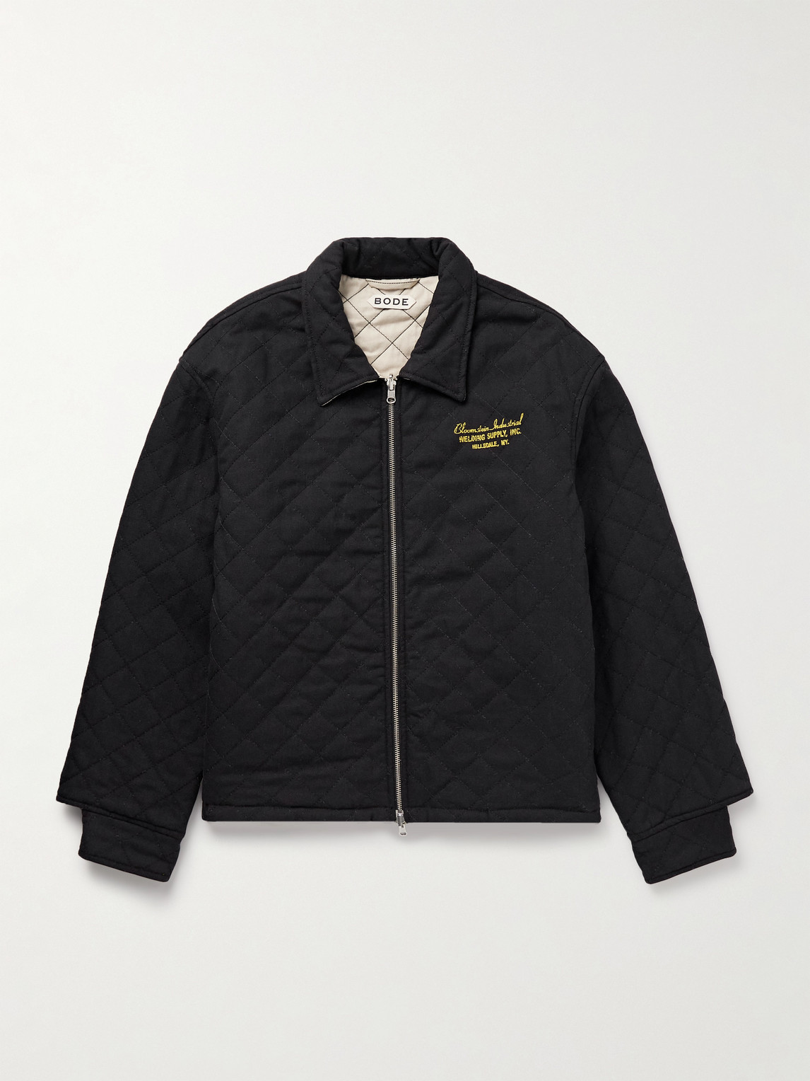 Bode Bloomstein Reversible Printed Quilted Cotton-twill Jacket In Black