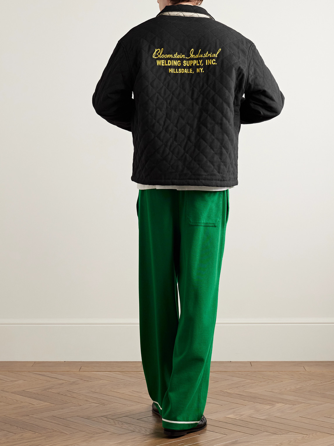 Bode Bloomstein Reversible Printed Quilted Cotton-twill Jacket In Black