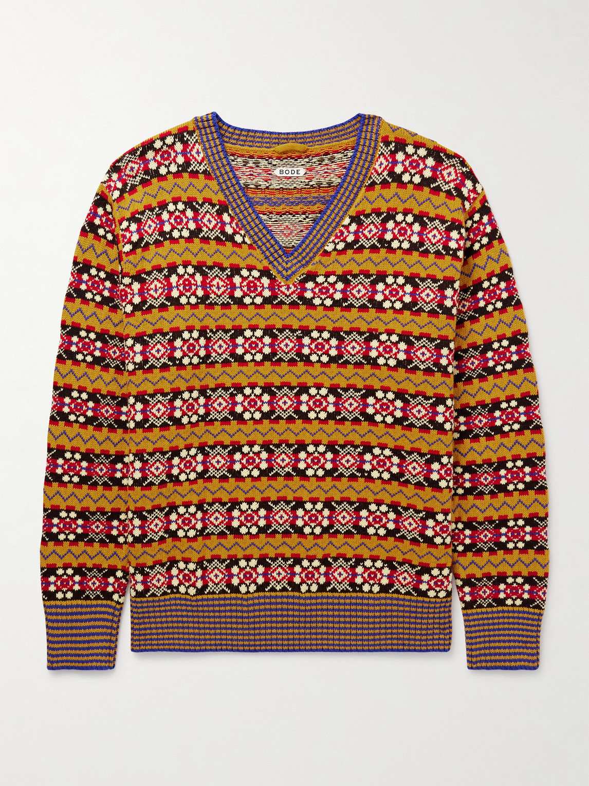 BODE Bracken Jacquard-Knit Pima Cotton weater - Men