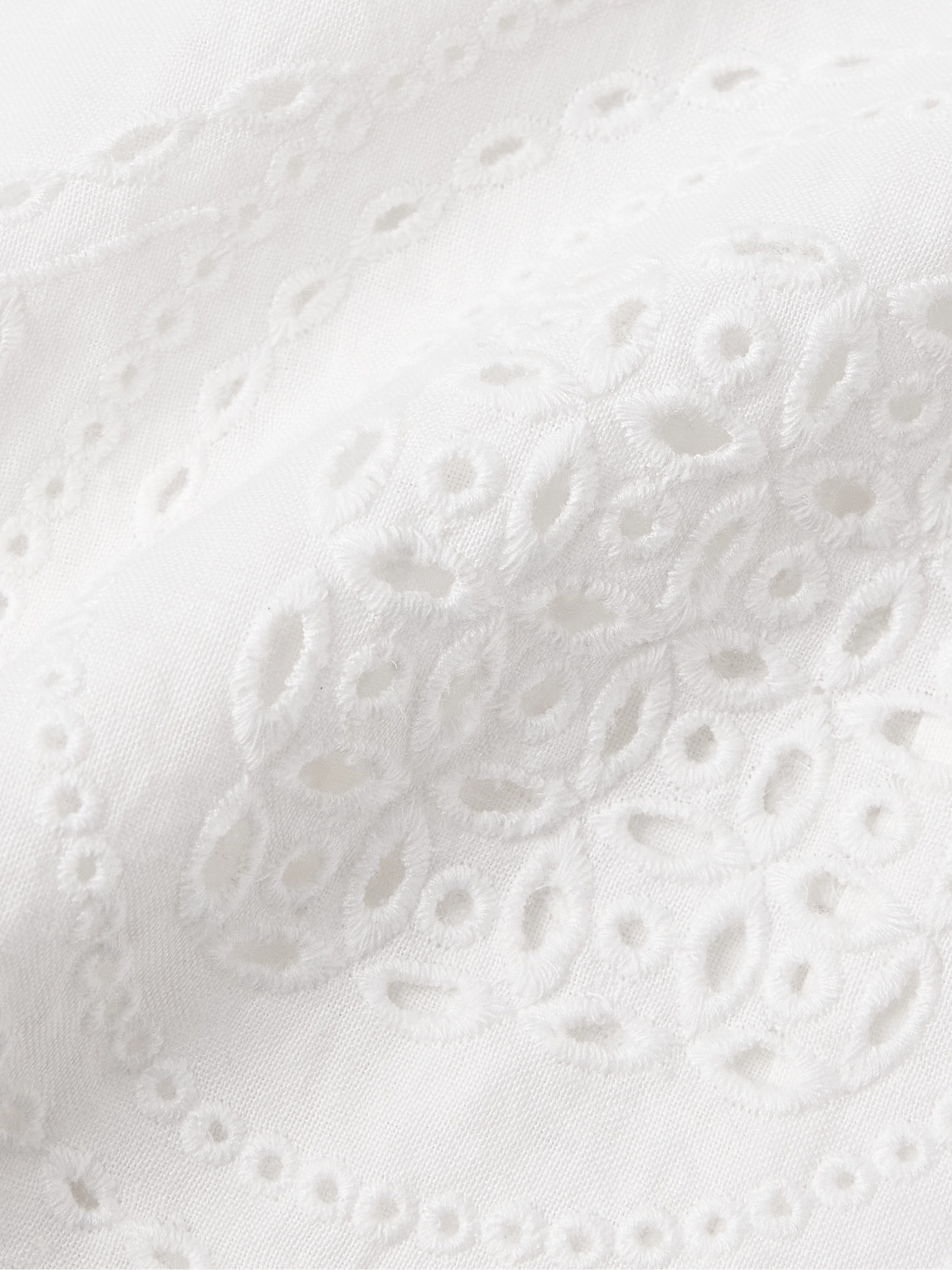 Bode Belvoir Broderie Anglaise Linen Shirt In White
